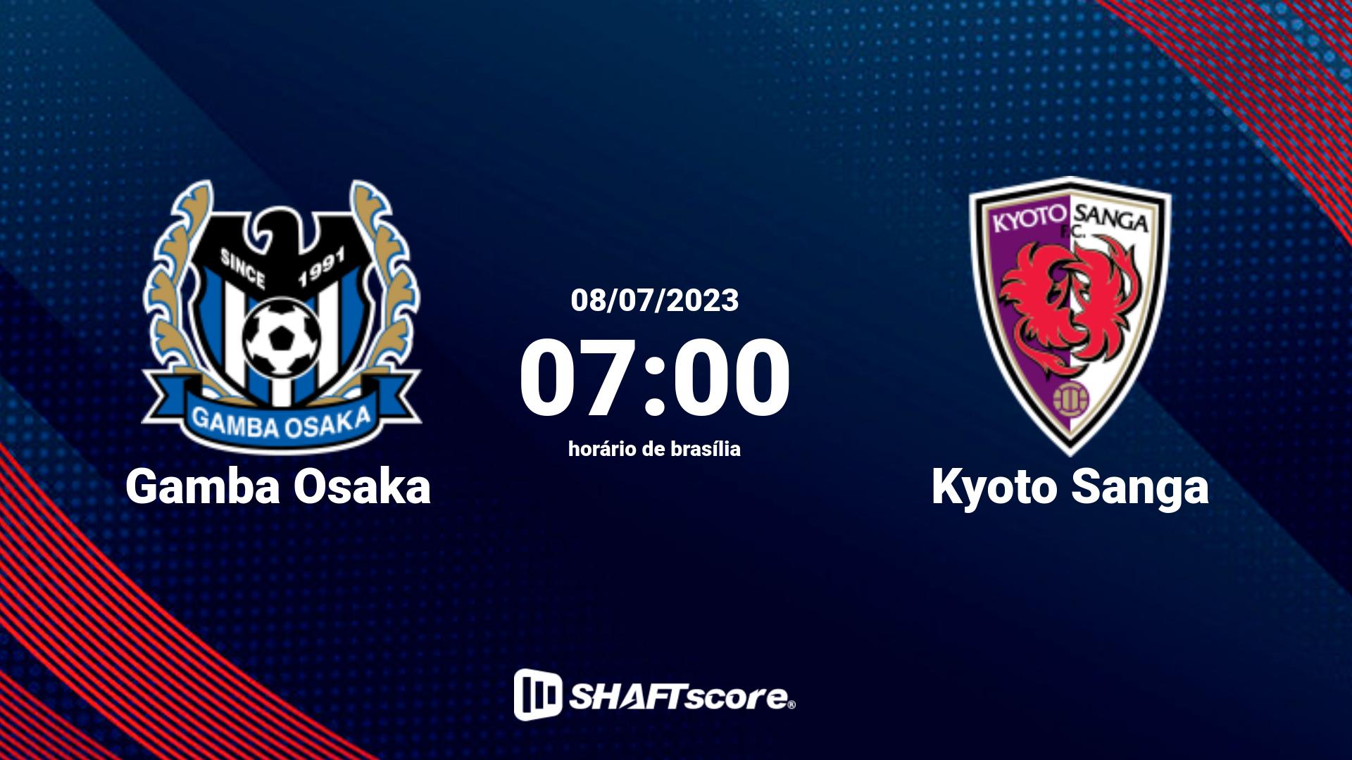 Estatísticas do jogo Gamba Osaka vs Kyoto Sanga 08.07 07:00