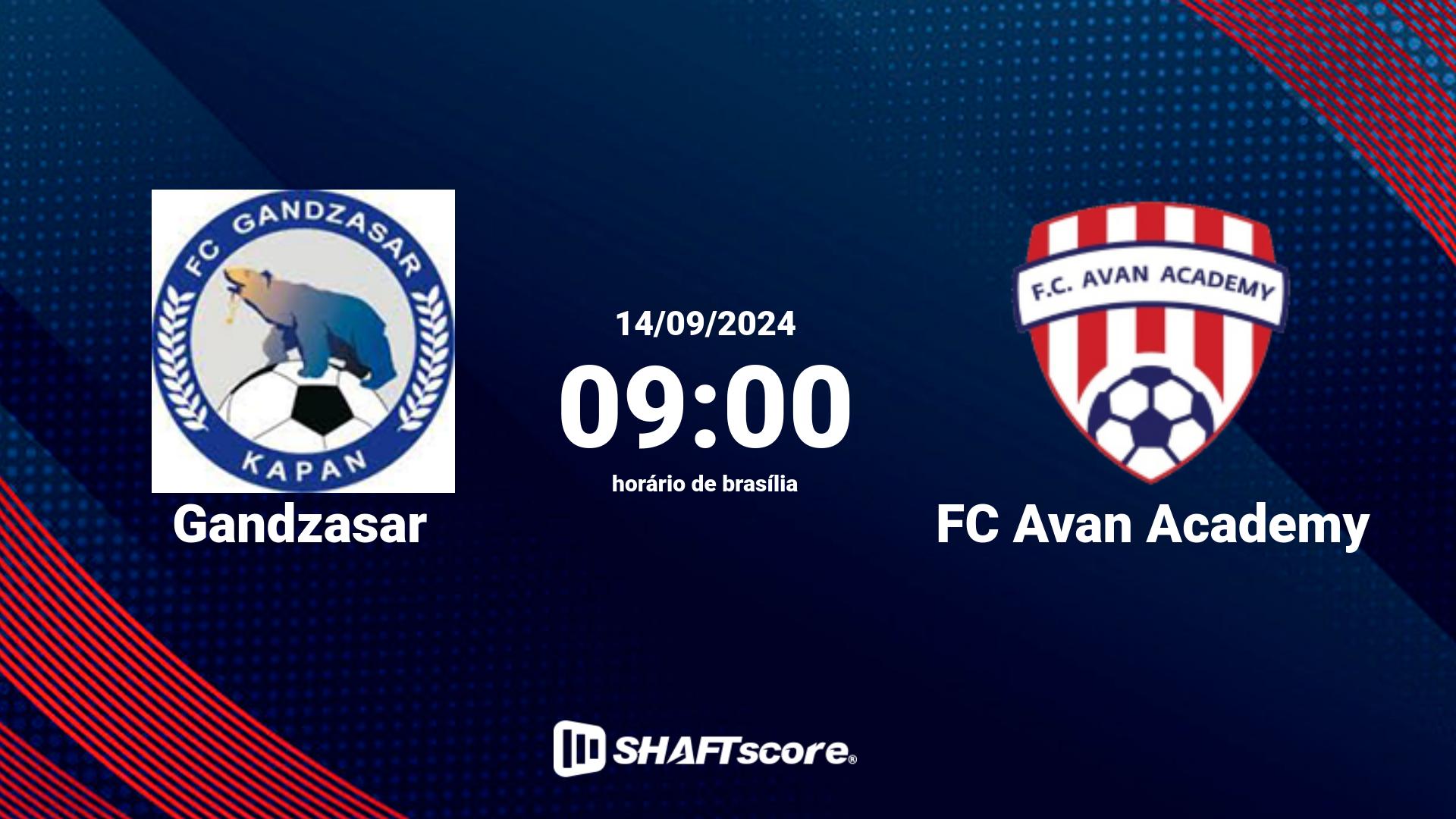 Estatísticas do jogo Gandzasar vs FC Avan Academy 14.09 09:00