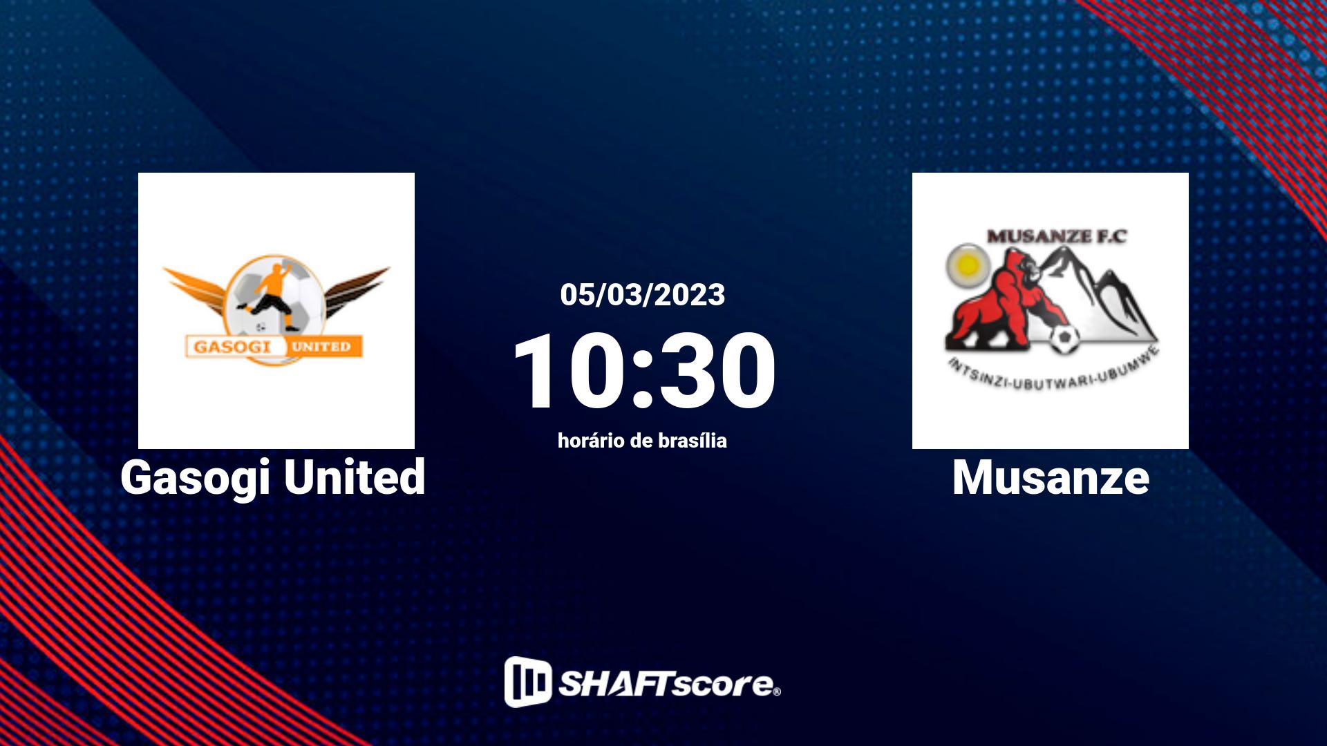 Estatísticas do jogo Gasogi United vs Musanze 05.03 10:30