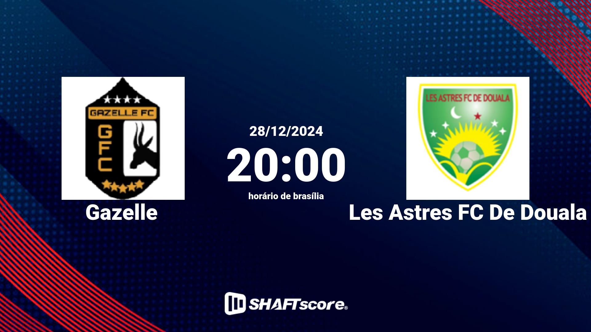 Estatísticas do jogo Gazelle vs Les Astres FC De Douala 28.12 20:00