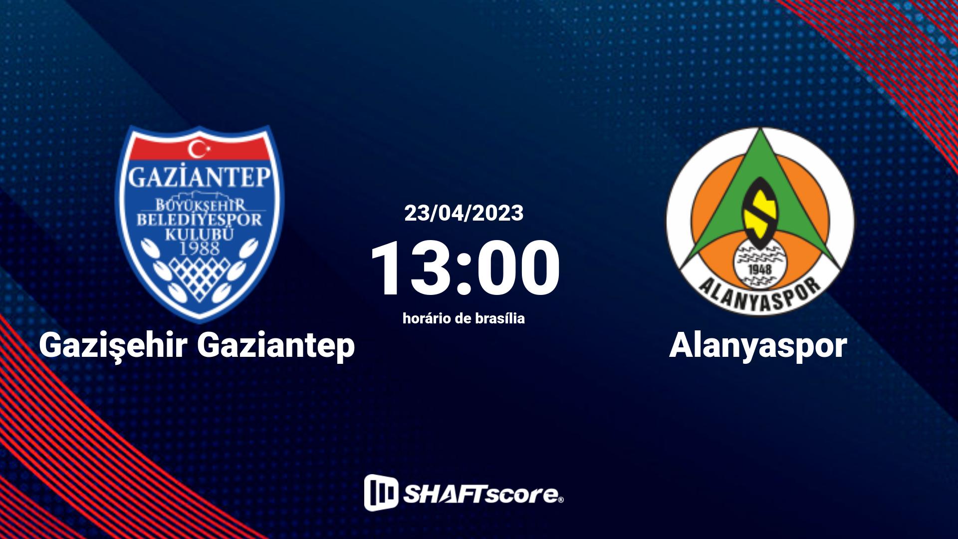 Estatísticas do jogo Gazişehir Gaziantep vs Alanyaspor 23.04 13:00