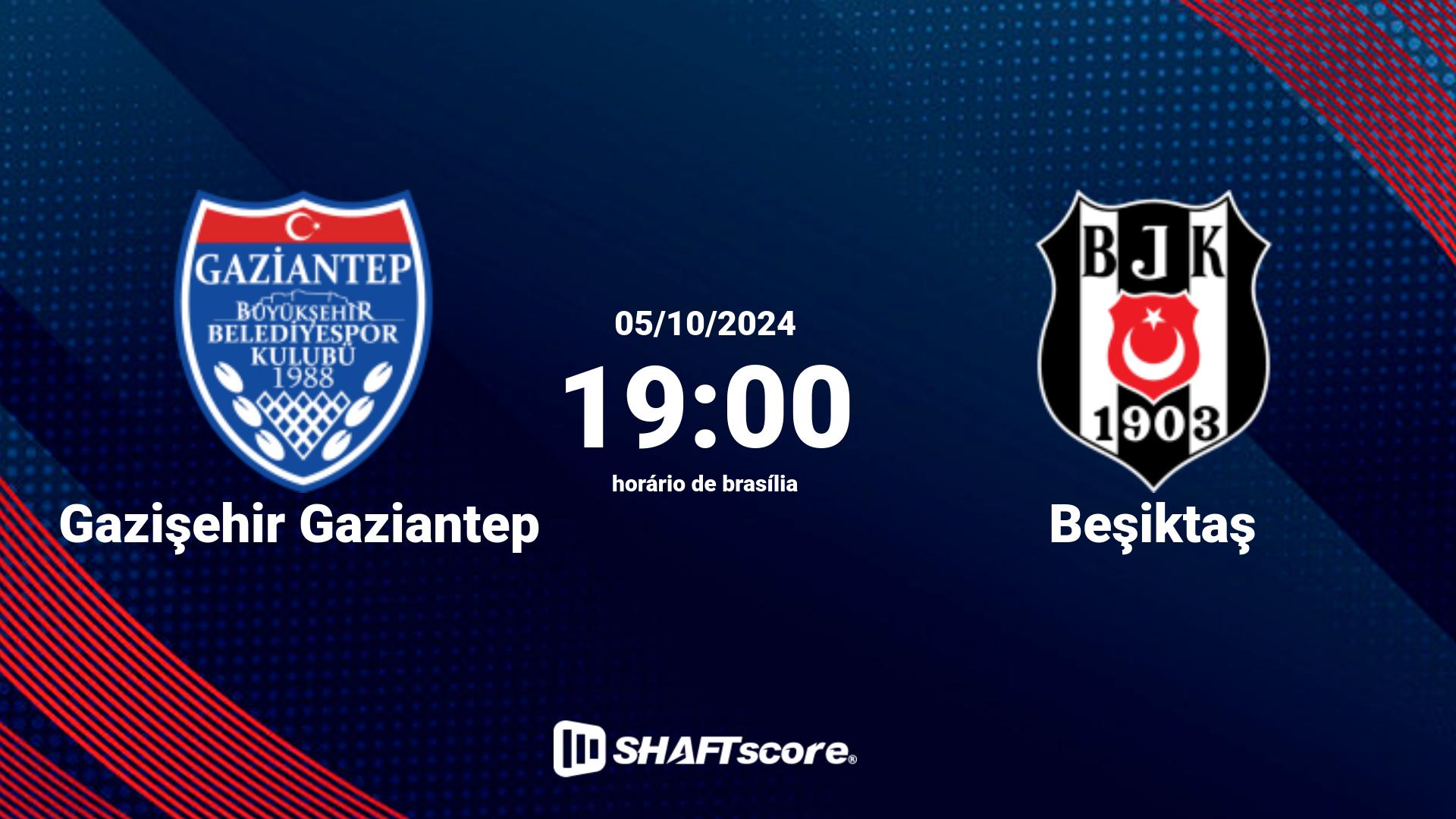 Estatísticas do jogo Gazişehir Gaziantep vs Beşiktaş 06.10 13:00