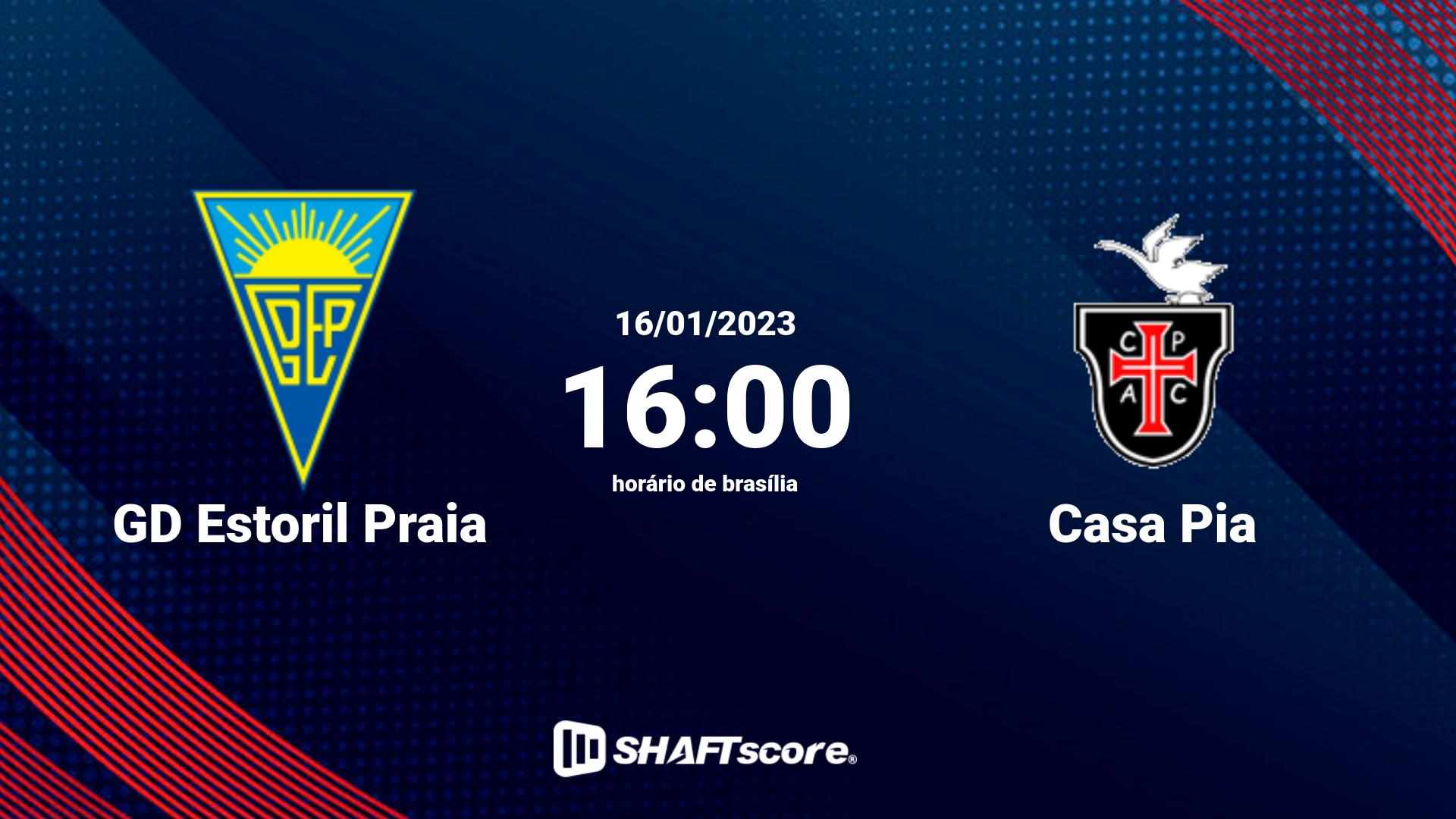 Estatísticas do jogo GD Estoril Praia vs Casa Pia 16.01 16:00