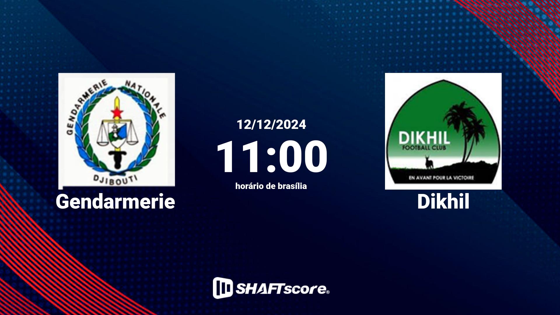 Estatísticas do jogo Gendarmerie vs Dikhil 12.12 11:00