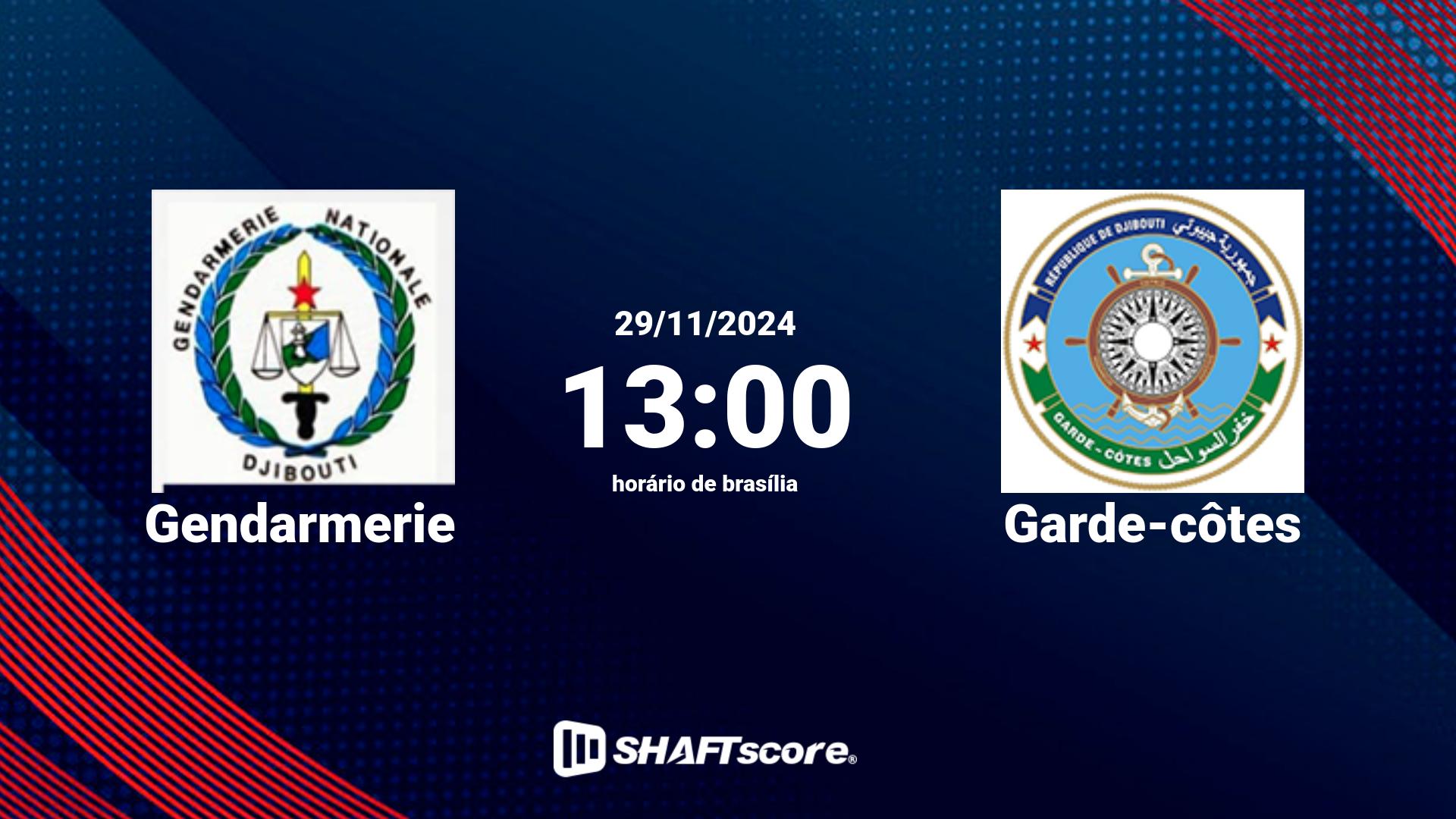 Estatísticas do jogo Gendarmerie vs Garde-côtes 29.11 13:00