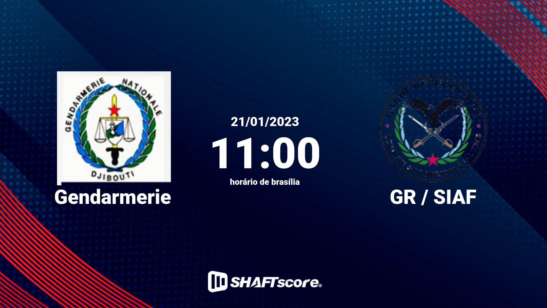 Estatísticas do jogo Gendarmerie vs GR / SIAF 21.01 11:00