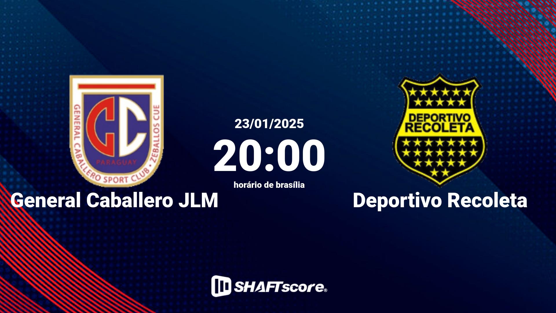 Estatísticas do jogo General Caballero JLM vs Deportivo Recoleta 23.01 20:00