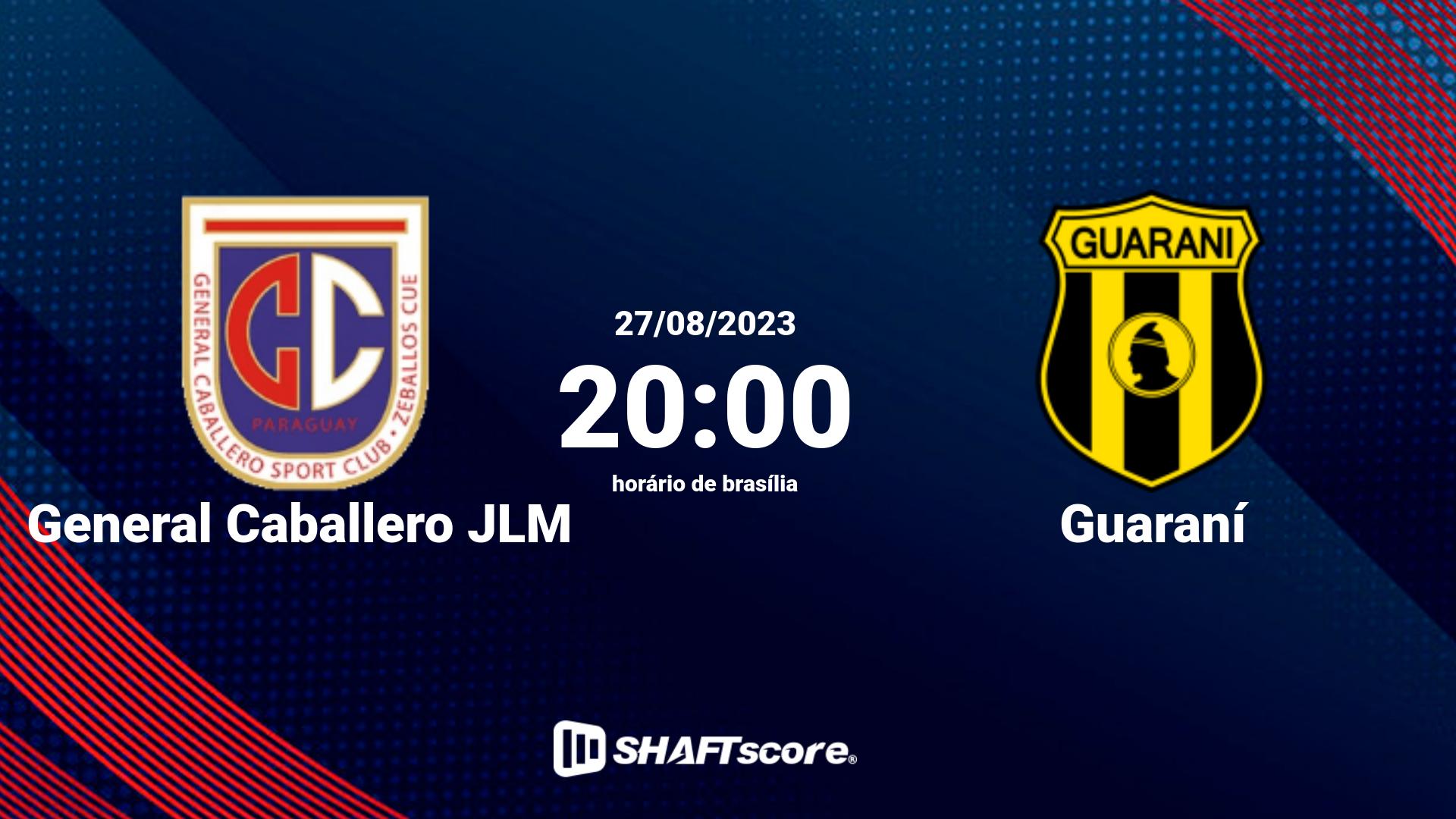 Estatísticas do jogo General Caballero JLM vs Guaraní 27.08 20:00