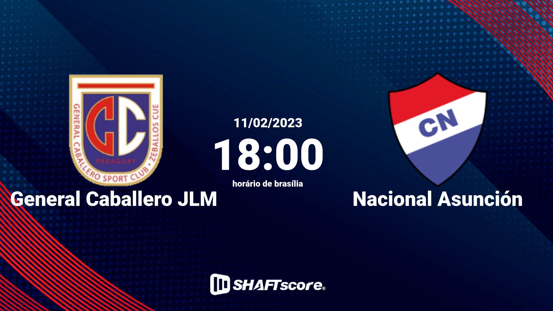 Estatísticas do jogo General Caballero JLM vs Nacional Asunción 11.02 18:00