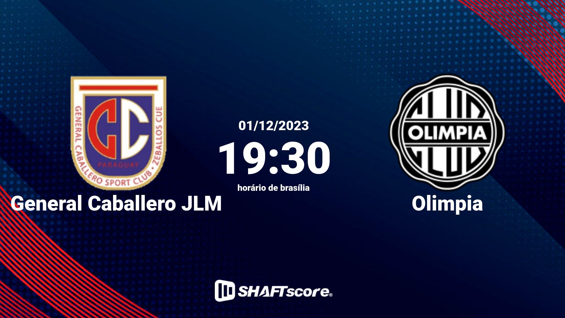 Estatísticas do jogo General Caballero JLM vs Olimpia 01.12 19:30