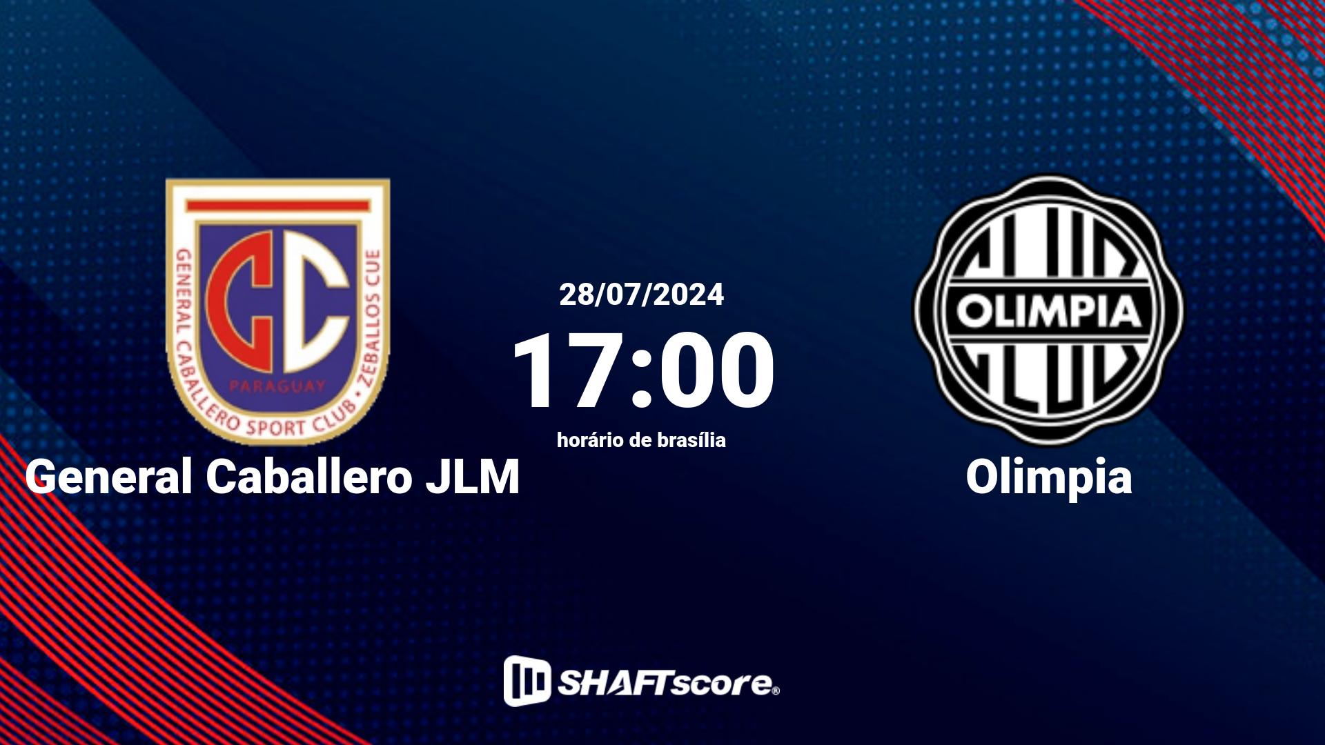 Estatísticas do jogo General Caballero JLM vs Olimpia 28.07 17:00