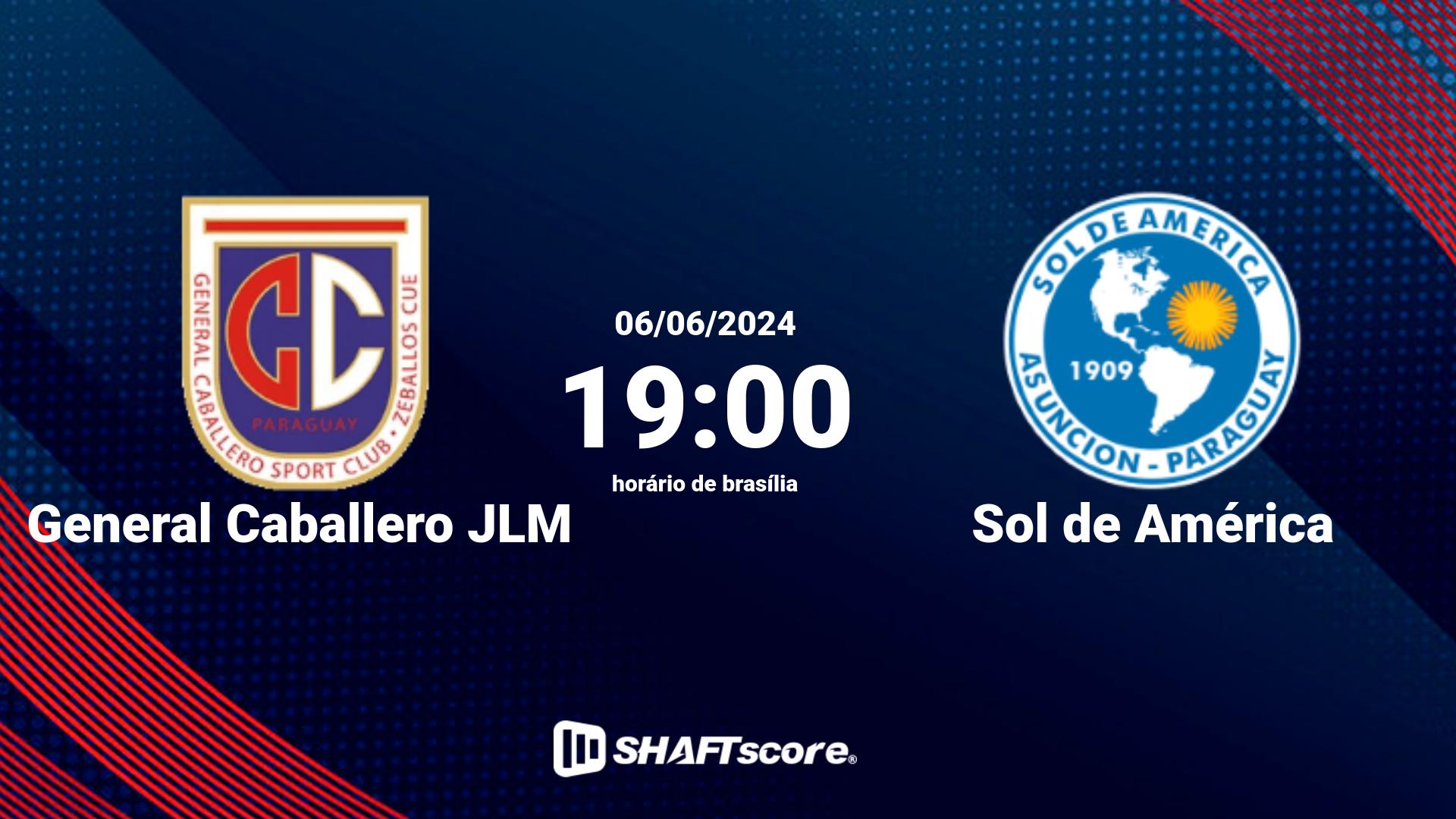 Estatísticas do jogo General Caballero JLM vs Sol de América 06.06 19:00