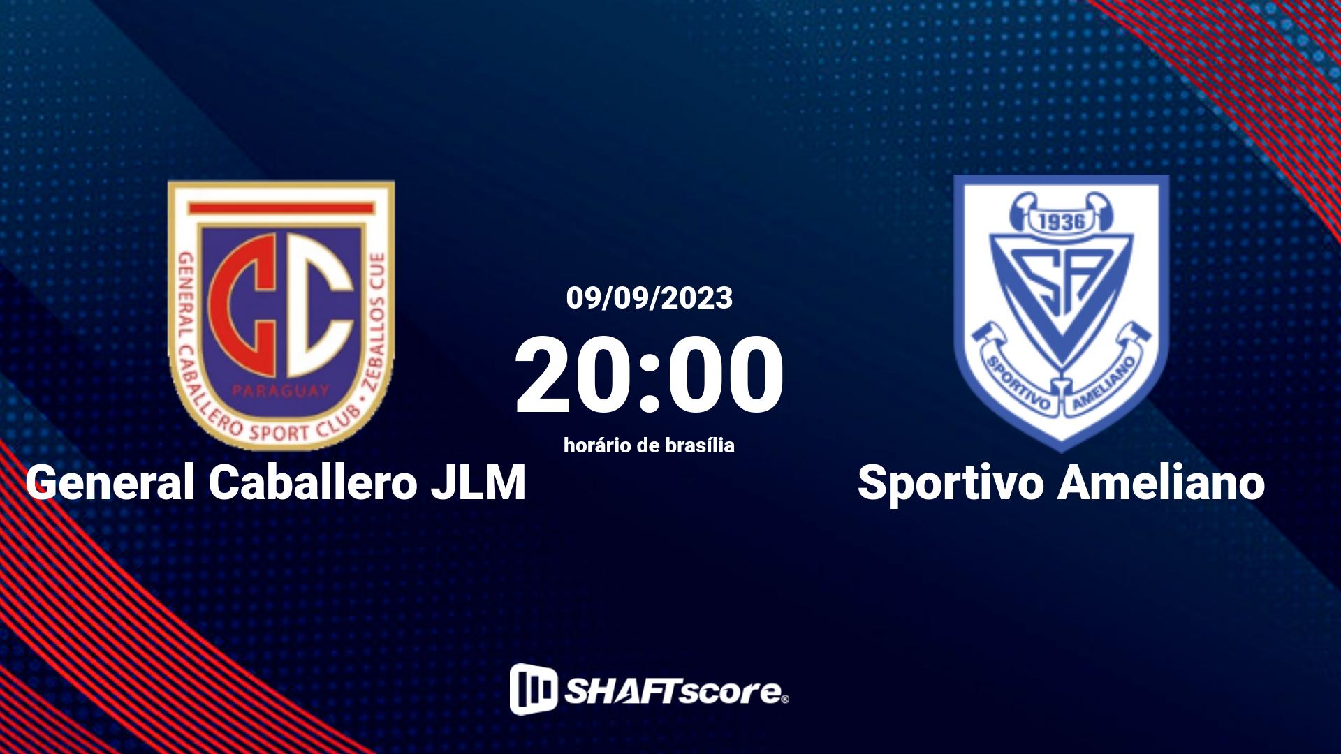 Estatísticas do jogo General Caballero JLM vs Sportivo Ameliano 09.09 20:00