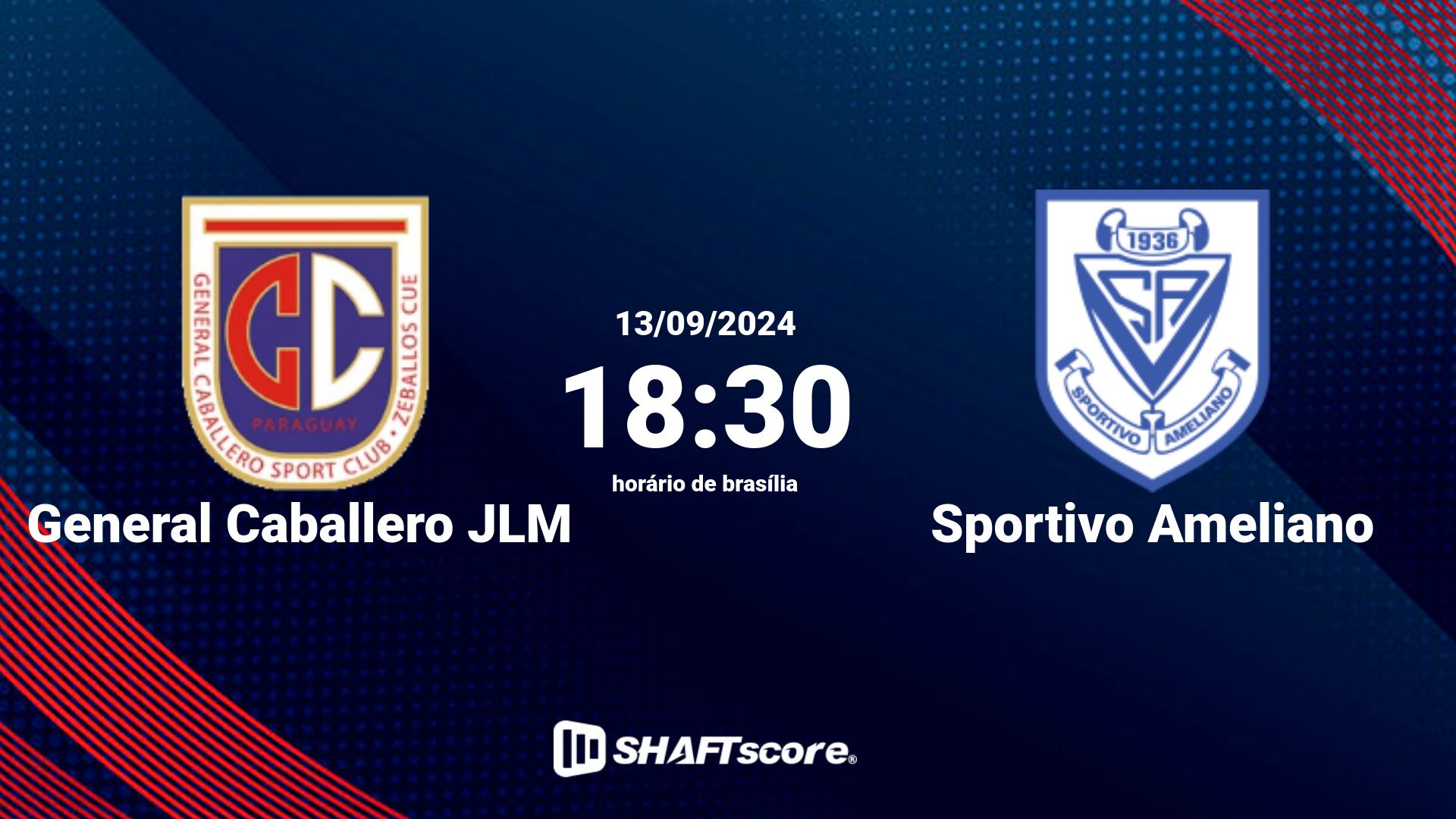 Estatísticas do jogo General Caballero JLM vs Sportivo Ameliano 13.09 18:30