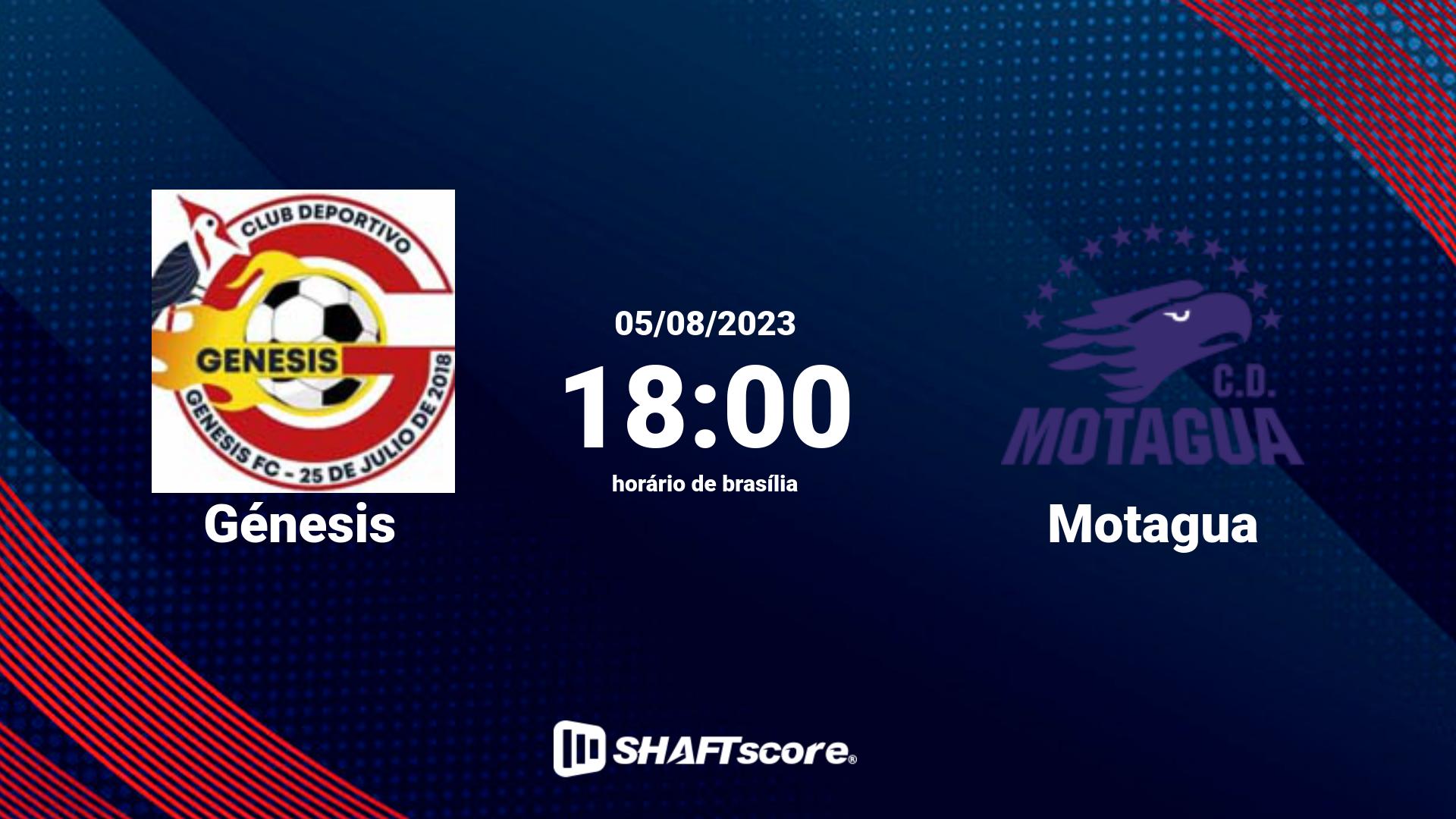 Estatísticas do jogo Génesis vs Motagua 05.08 18:00