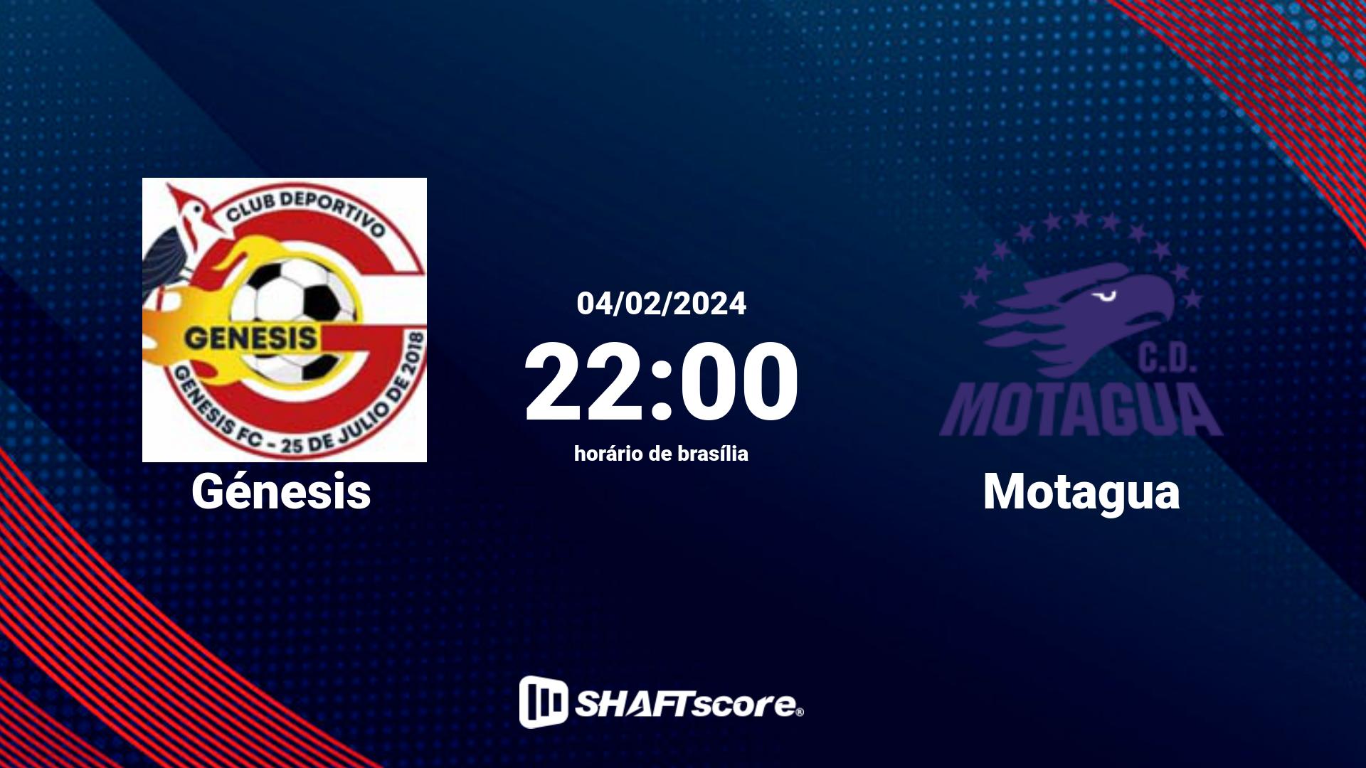 Estatísticas do jogo Génesis vs Motagua 04.02 22:00