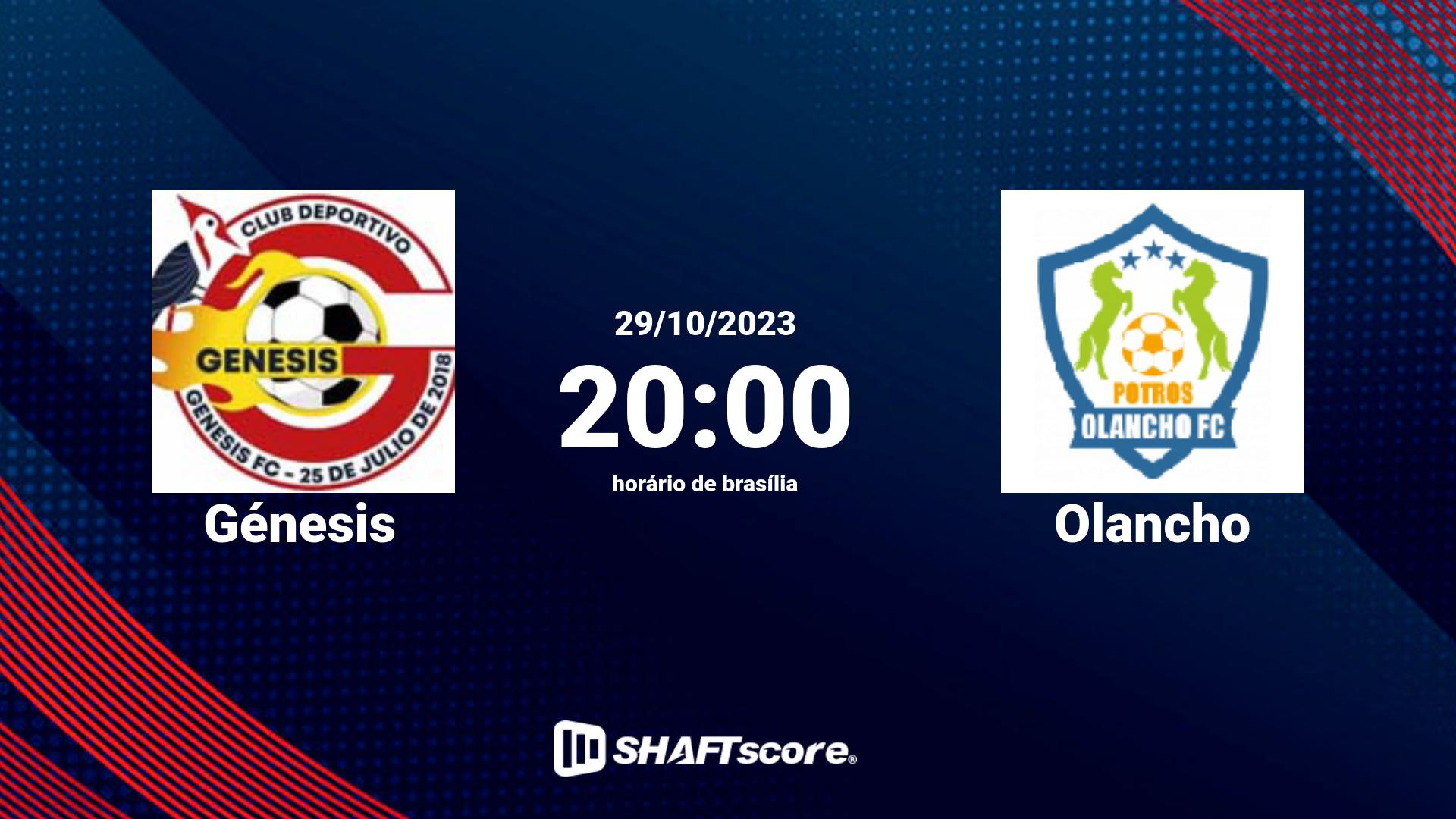 Estatísticas do jogo Génesis vs Olancho 29.10 20:00