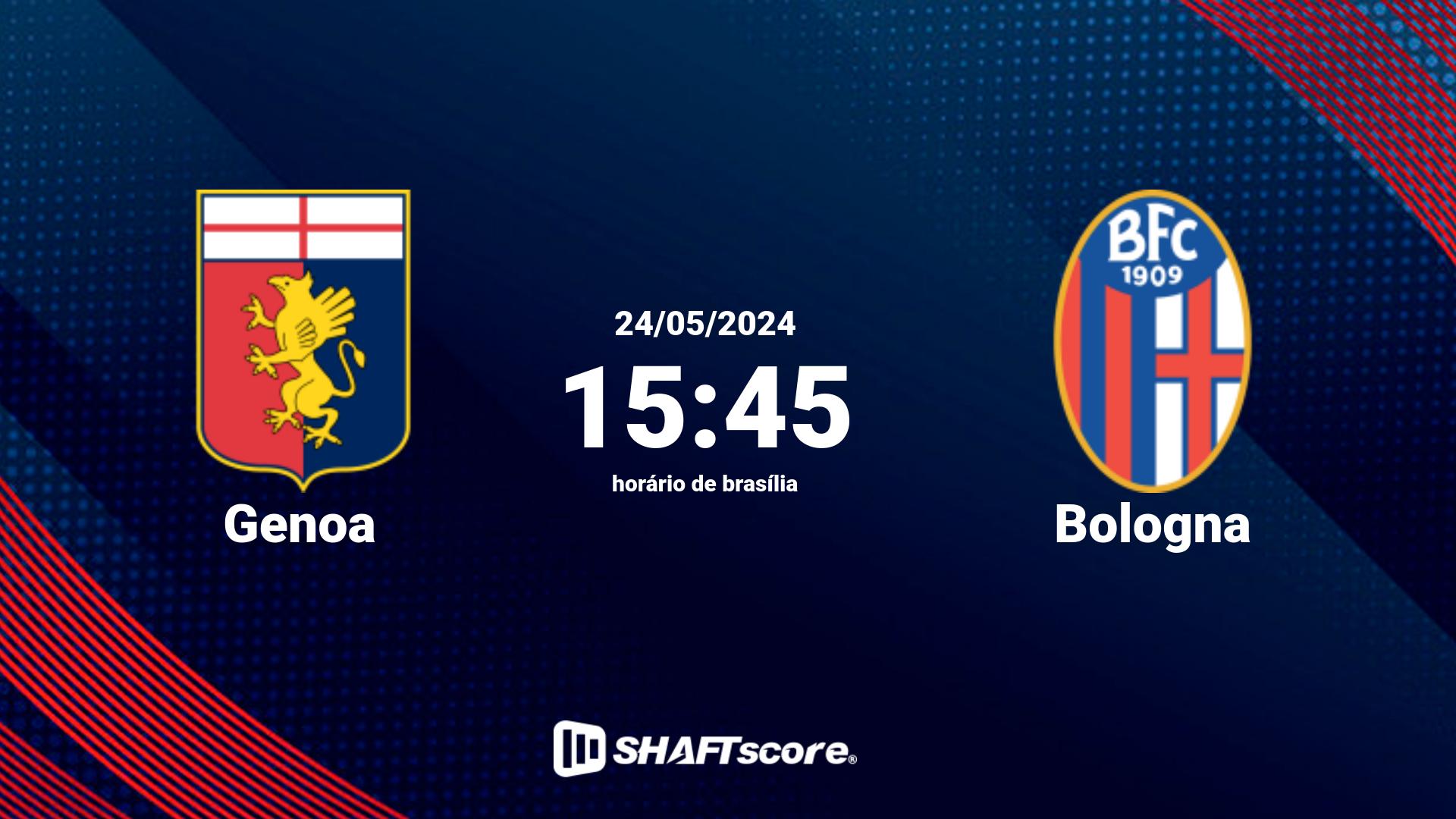 Estatísticas do jogo Genoa vs Bologna 24.05 15:45