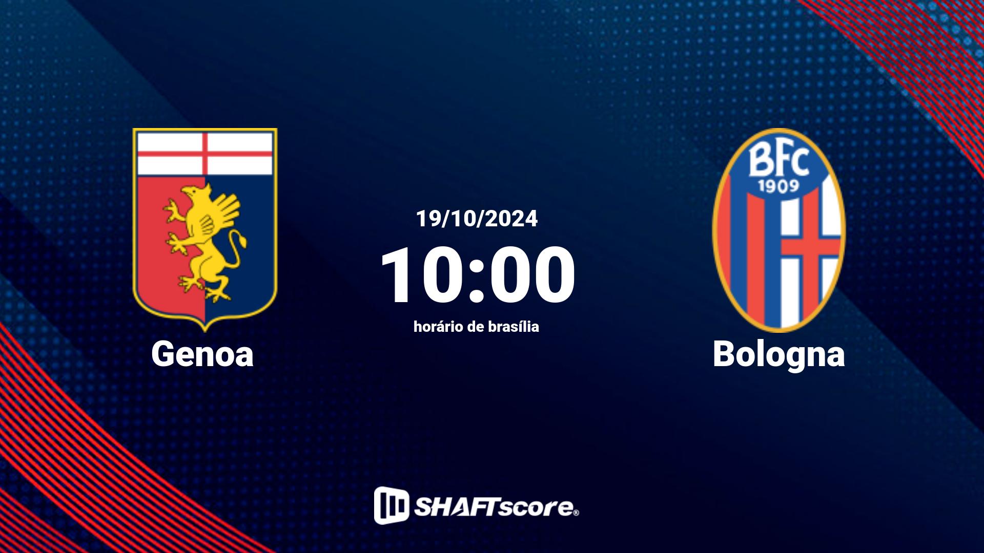 Estatísticas do jogo Genoa vs Bologna 19.10 10:00