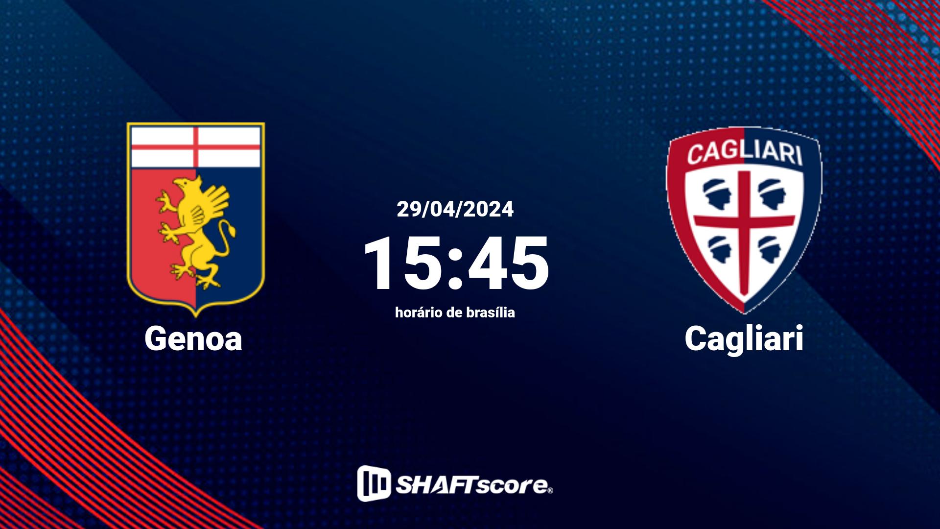 Estatísticas do jogo Genoa vs Cagliari 29.04 15:45