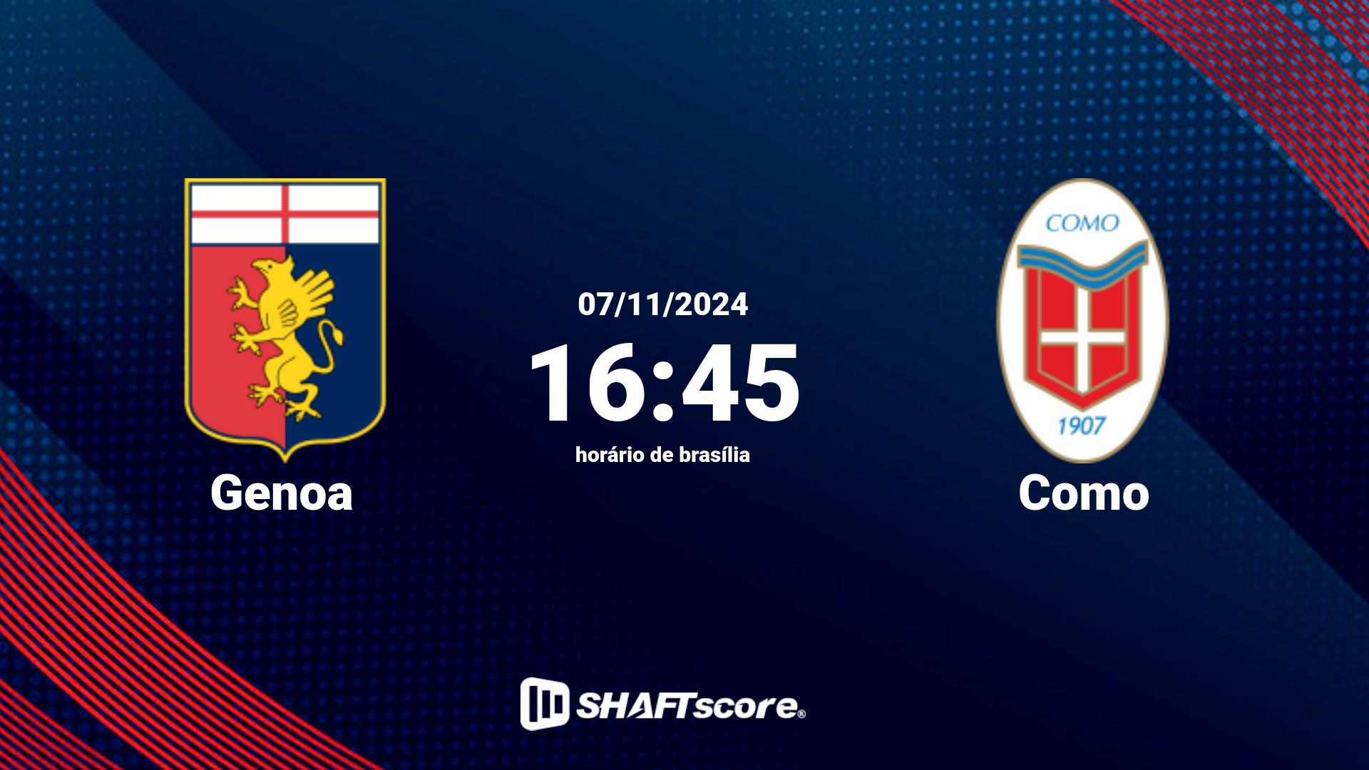 Estatísticas do jogo Genoa vs Como 07.11 16:45