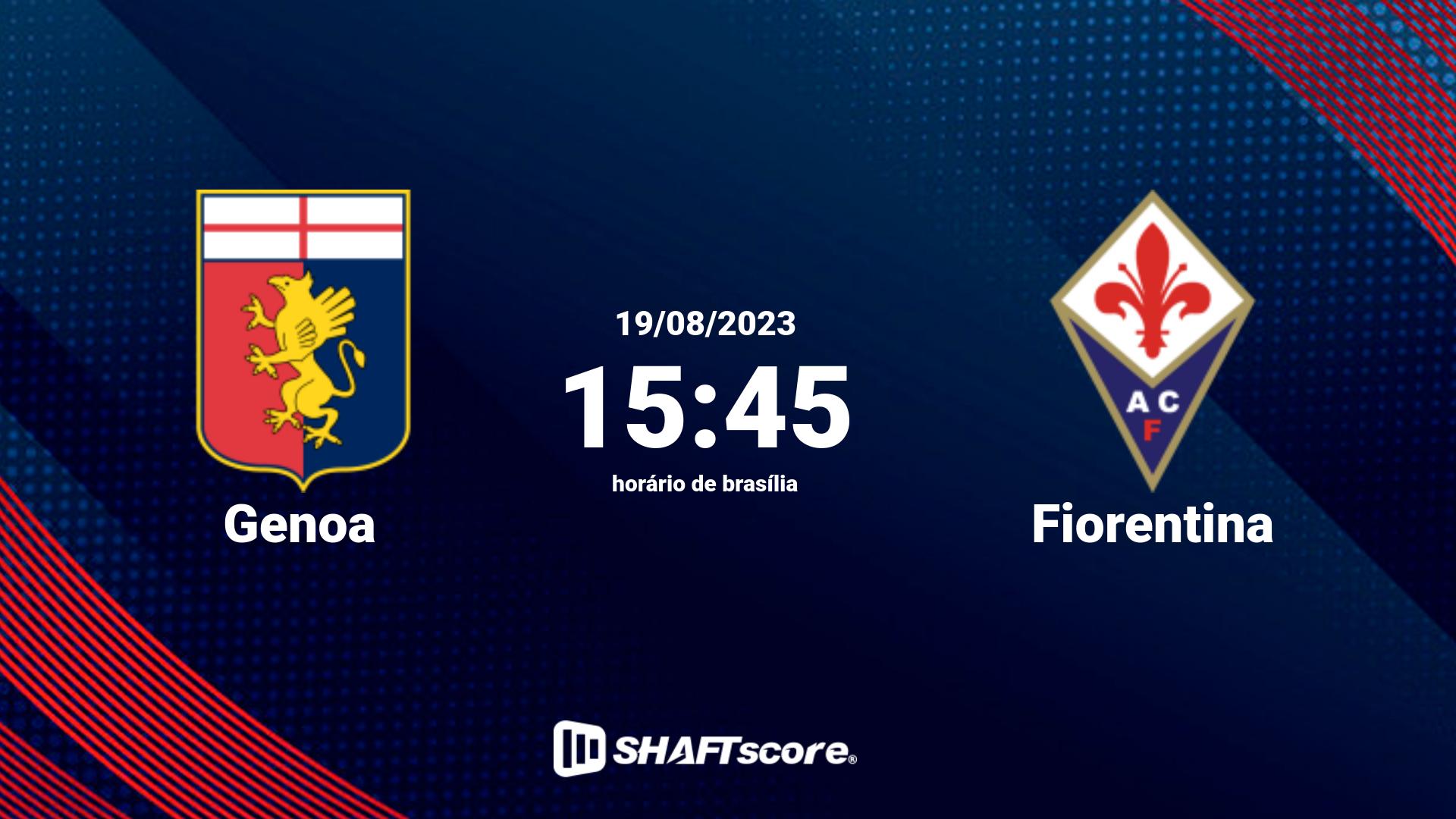 Estatísticas do jogo Genoa vs Fiorentina 19.08 15:45