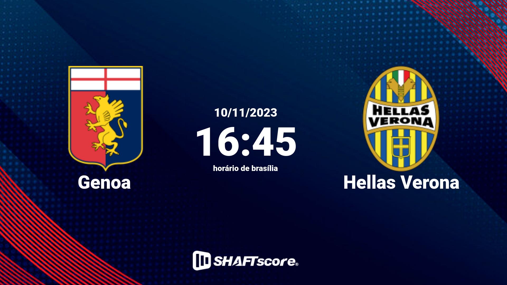 Estatísticas do jogo Genoa vs Hellas Verona 10.11 16:45