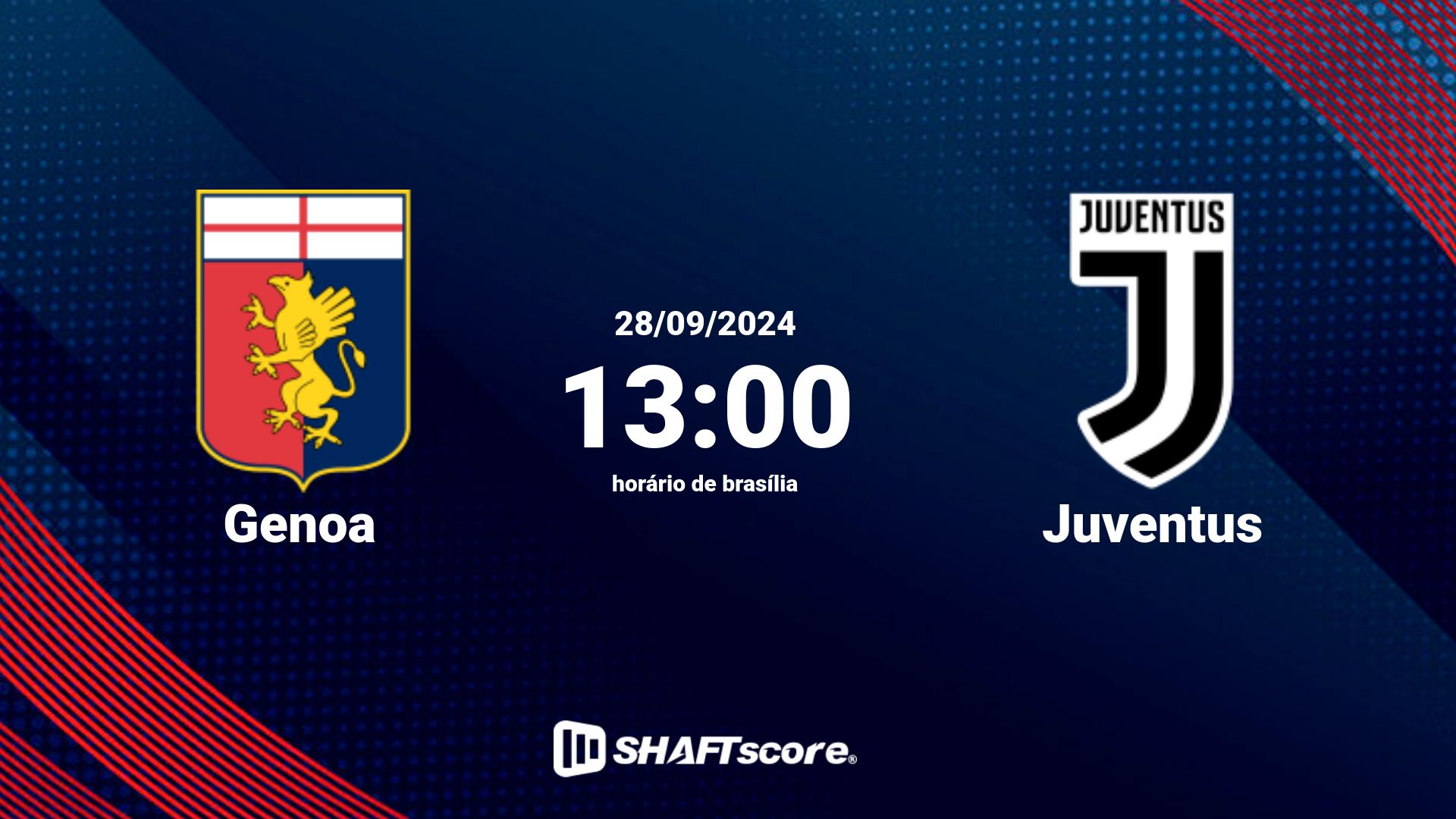 Estatísticas do jogo Genoa vs Juventus 28.09 13:00