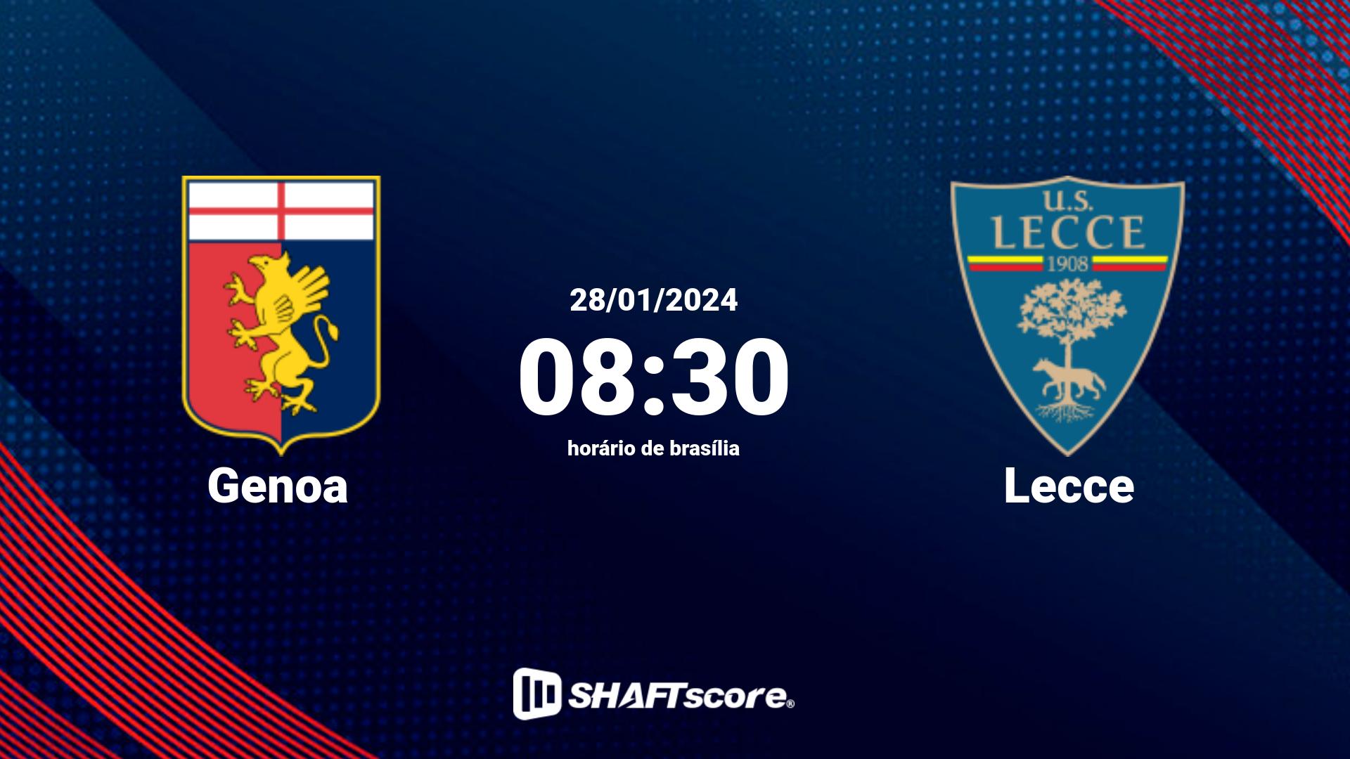 Estatísticas do jogo Genoa vs Lecce 28.01 08:30