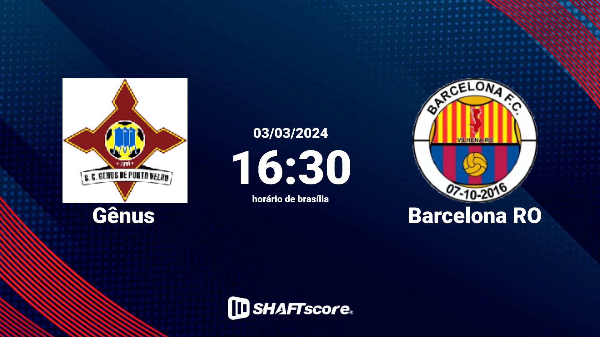 Estatísticas do jogo Gênus vs Barcelona RO 03.03 16:30