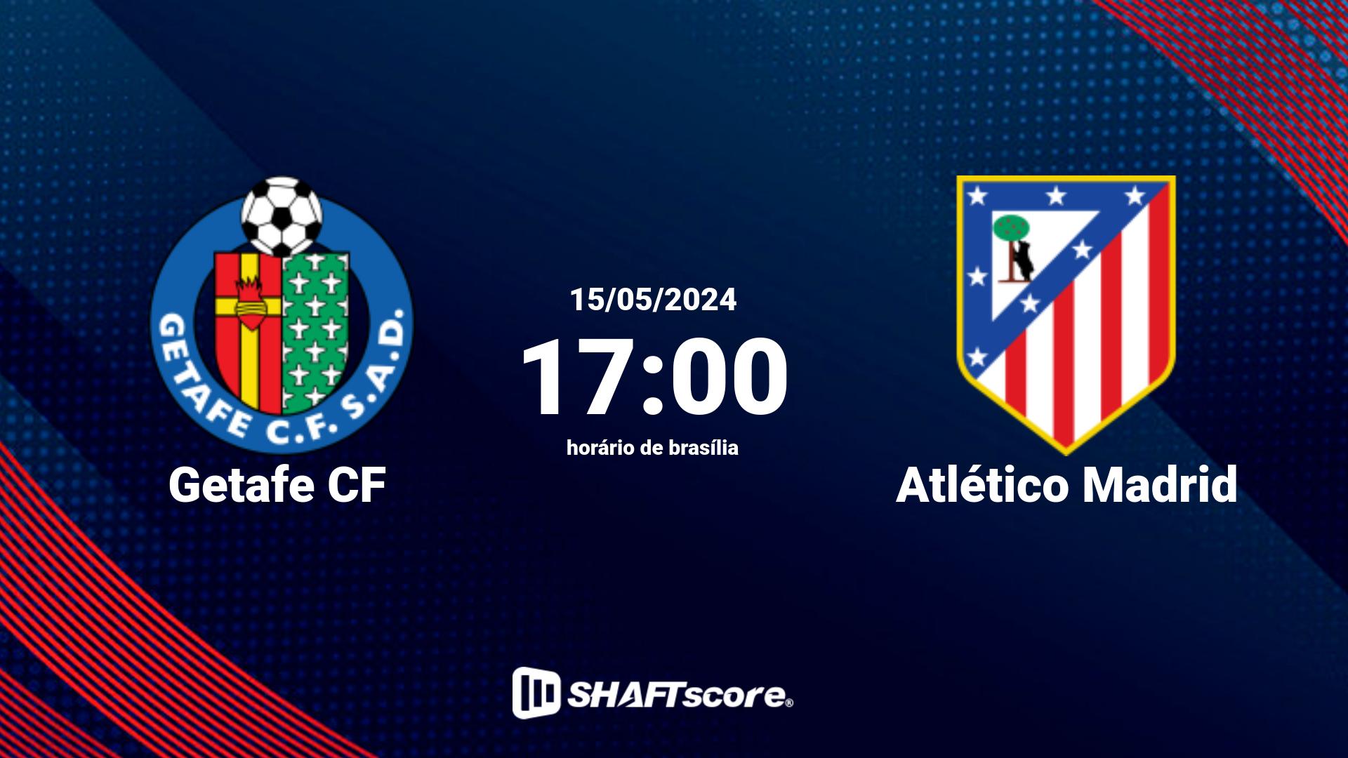 Estatísticas do jogo Getafe CF vs Atlético Madrid 15.05 17:00