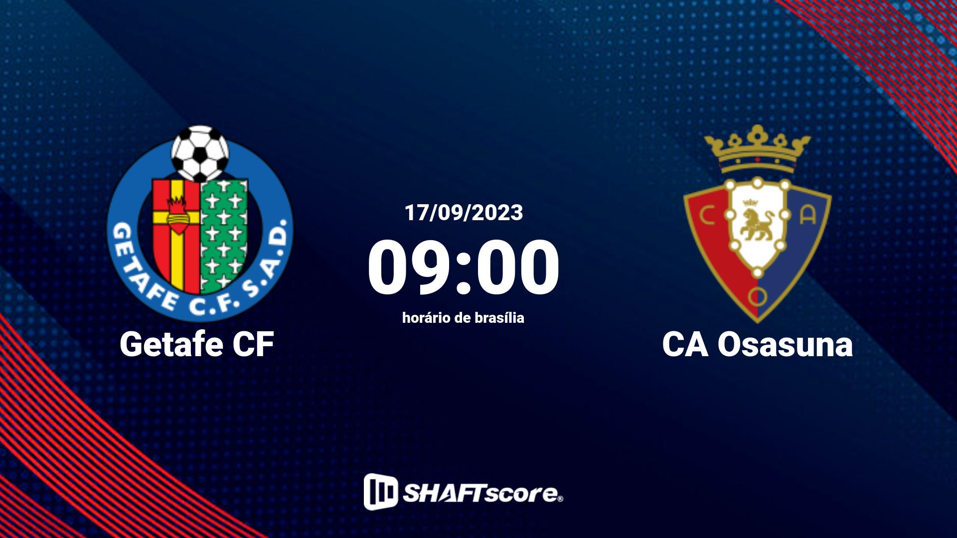 Estatísticas do jogo Getafe CF vs CA Osasuna 17.09 09:00