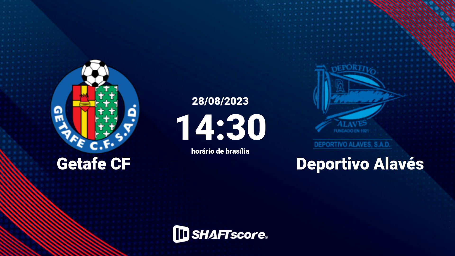 Estatísticas do jogo Getafe CF vs Deportivo Alavés 28.08 14:30