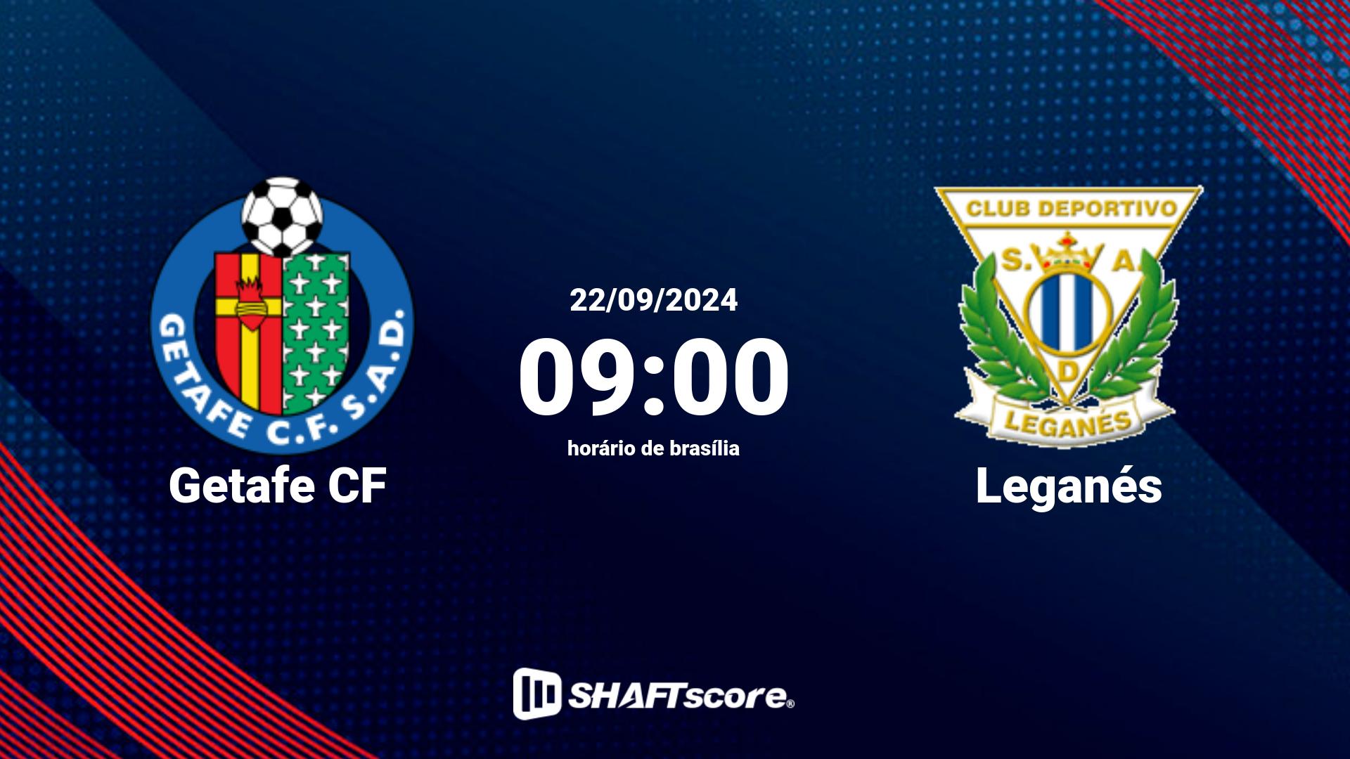 Estatísticas do jogo Getafe CF vs Leganés 22.09 09:00