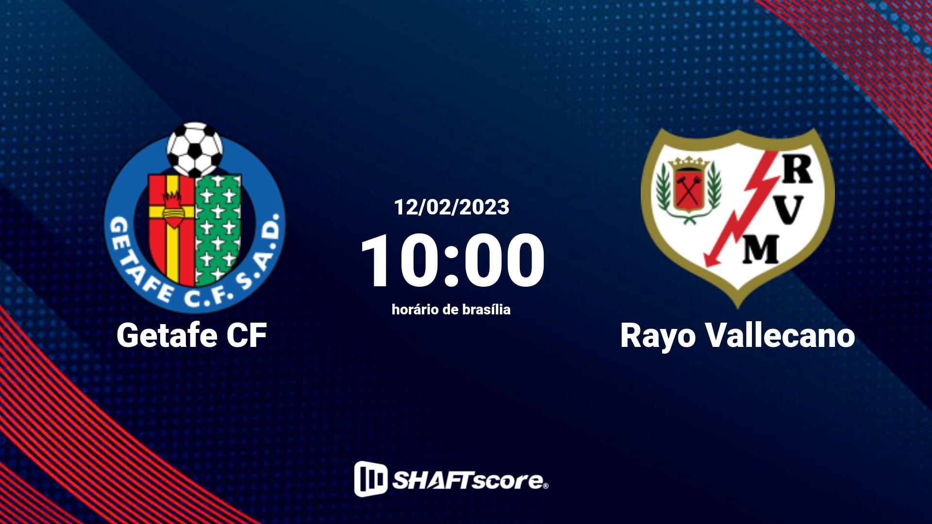 Estatísticas do jogo Getafe CF vs Rayo Vallecano 12.02 10:00