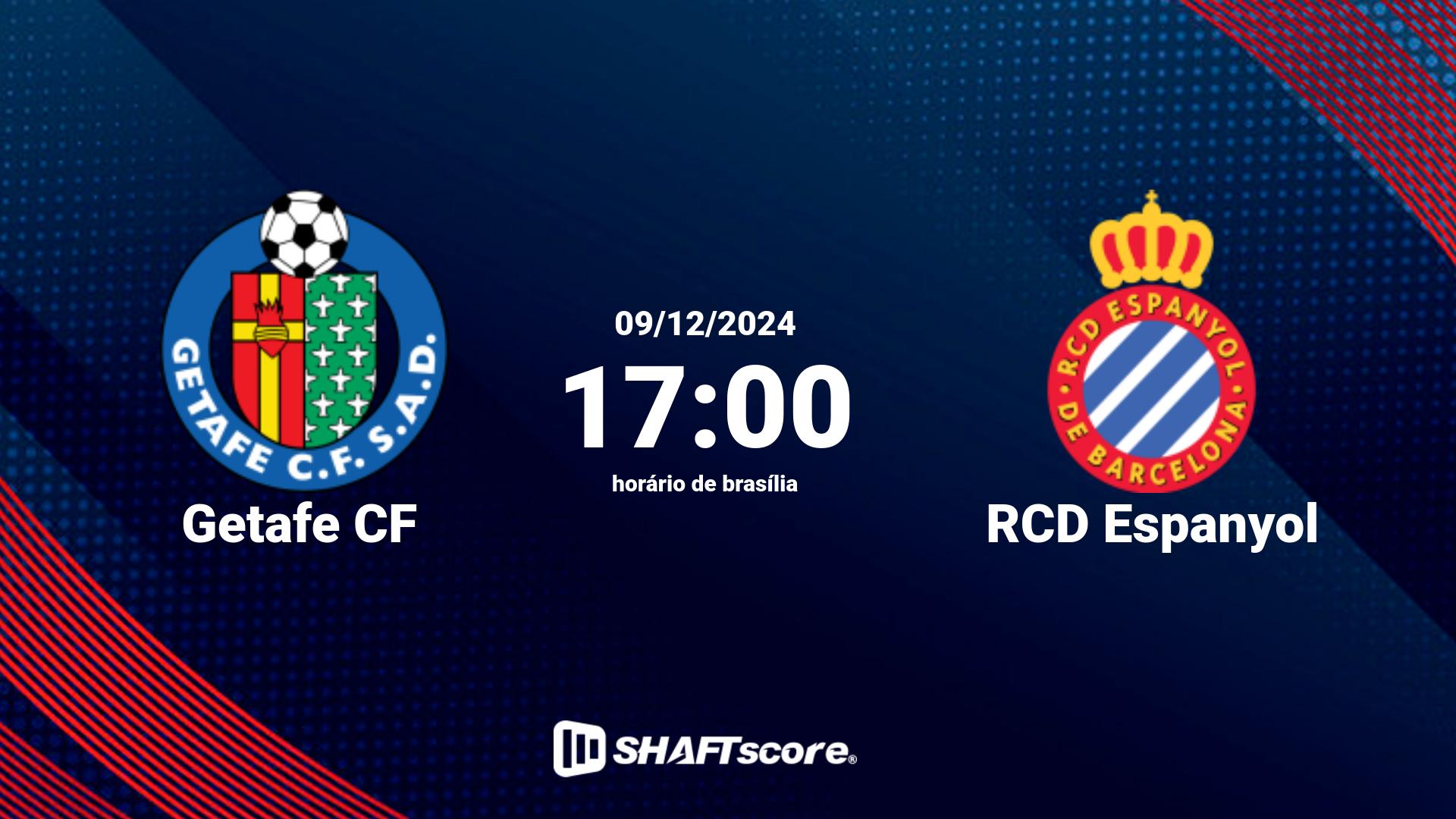 Estatísticas do jogo Getafe CF vs RCD Espanyol 09.12 17:00