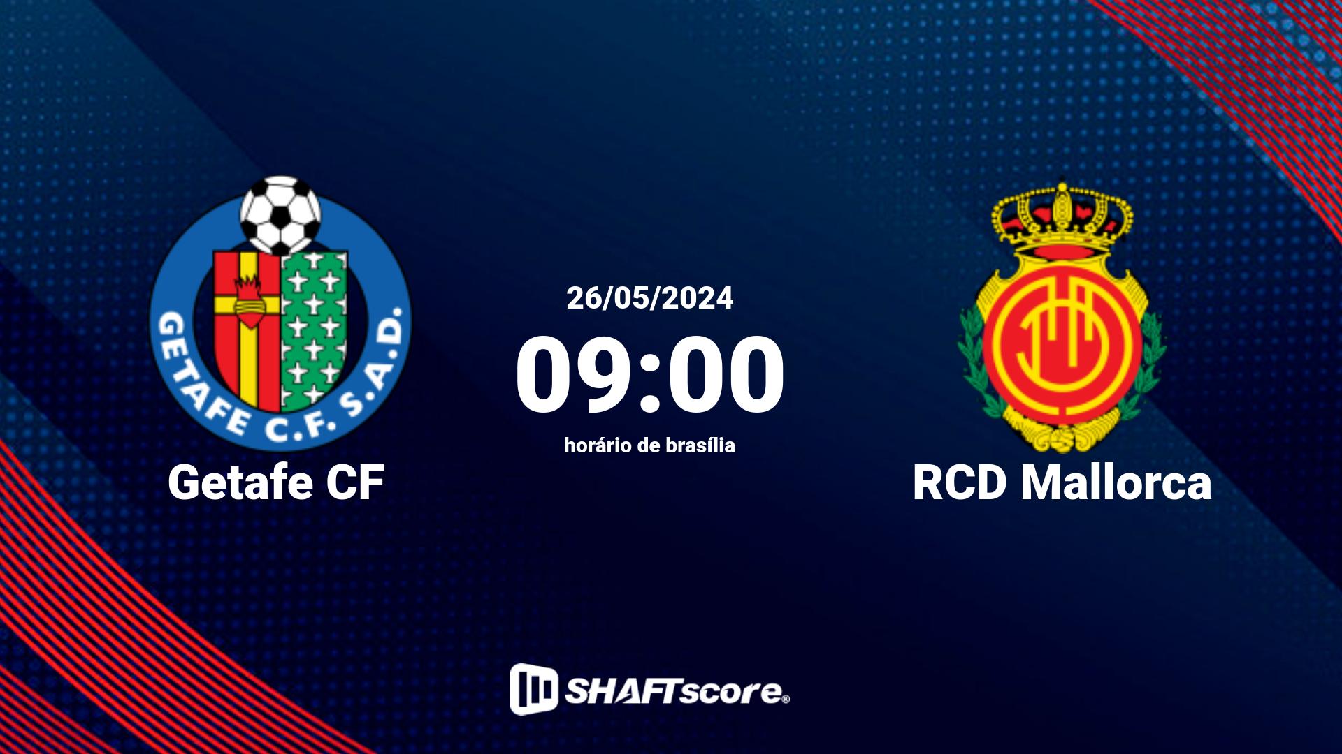 Estatísticas do jogo Getafe CF vs RCD Mallorca 26.05 09:00