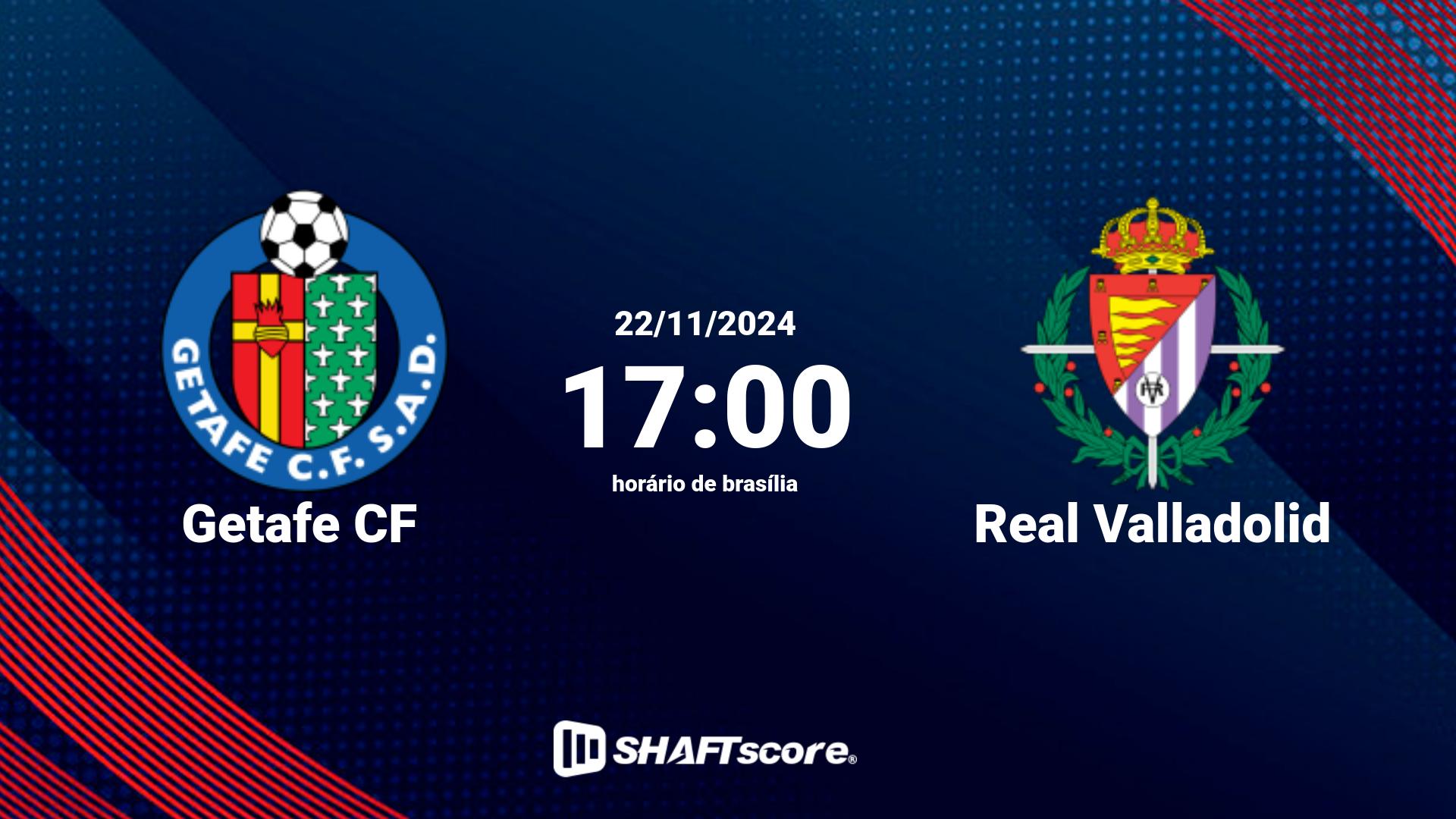 Estatísticas do jogo Getafe CF vs Real Valladolid 22.11 17:00