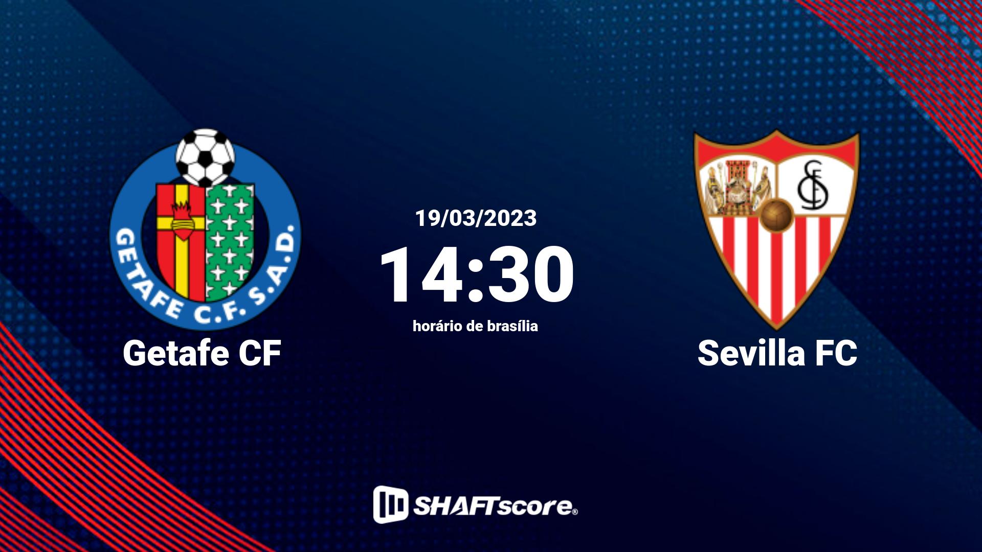 Estatísticas do jogo Getafe CF vs Sevilla FC 19.03 14:30