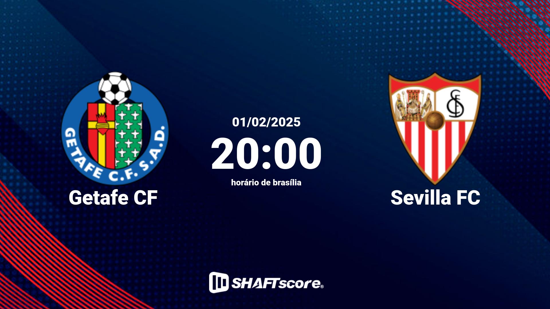 Estatísticas do jogo Getafe CF vs Sevilla FC 01.02 20:00