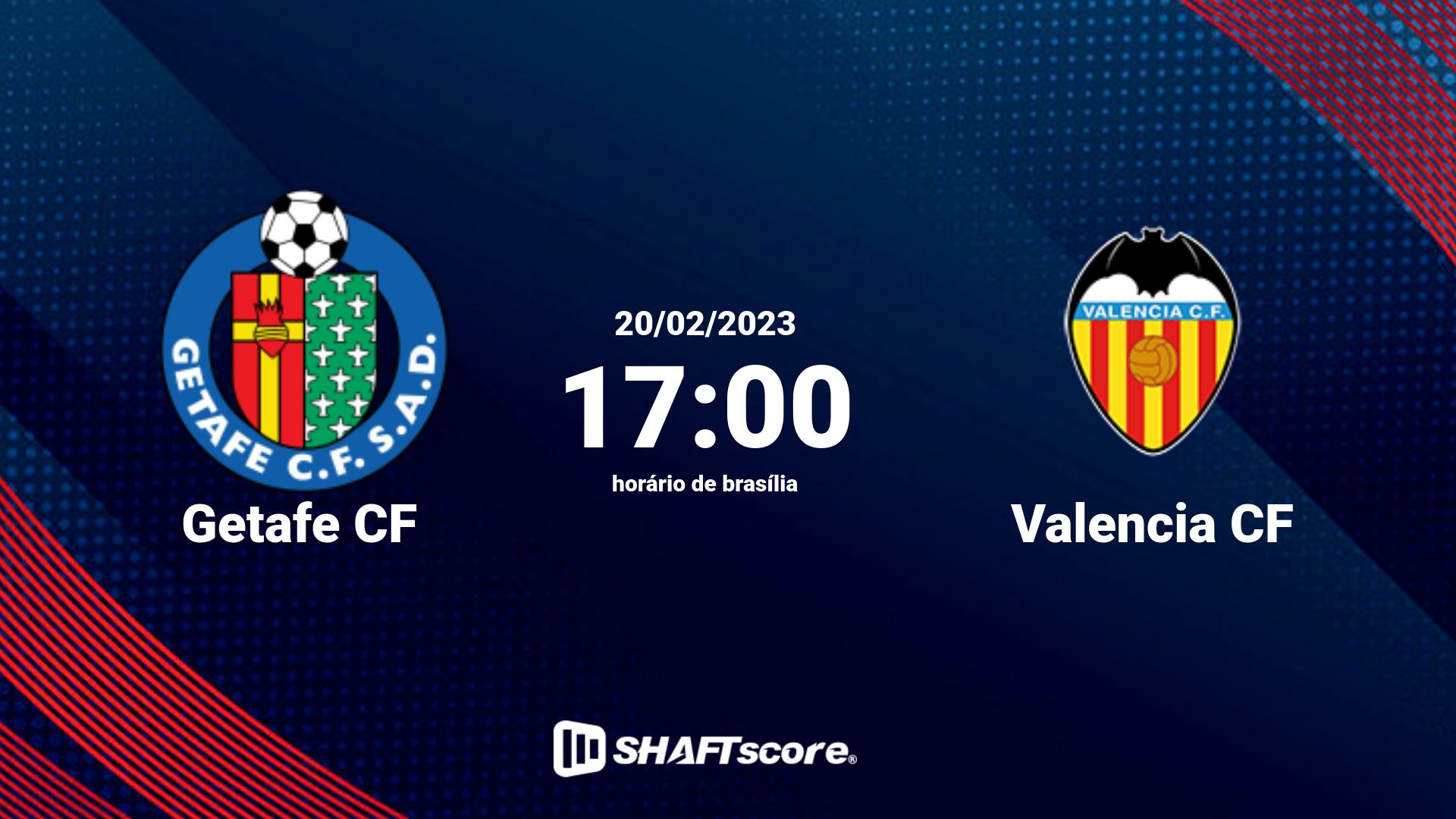 Estatísticas do jogo Getafe CF vs Valencia CF 20.02 17:00