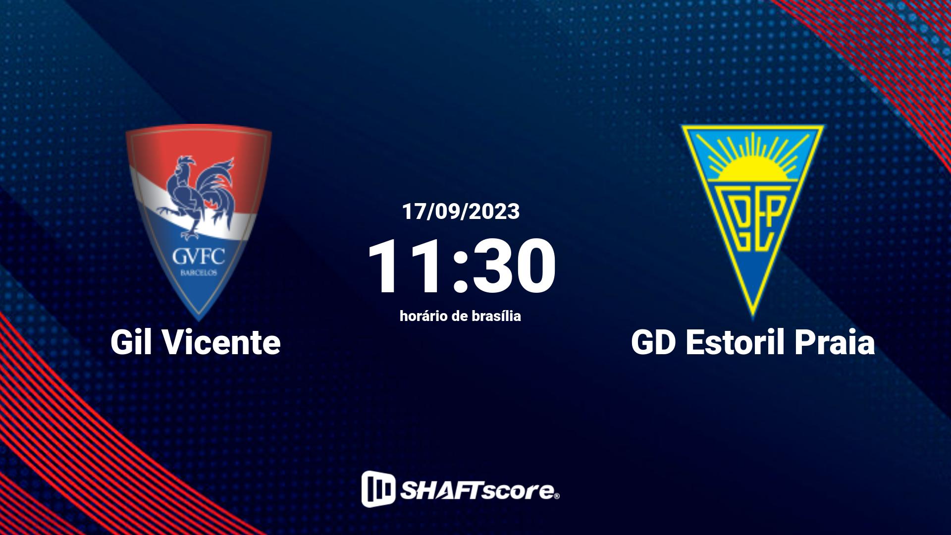 Estatísticas do jogo Gil Vicente vs GD Estoril Praia 17.09 11:30