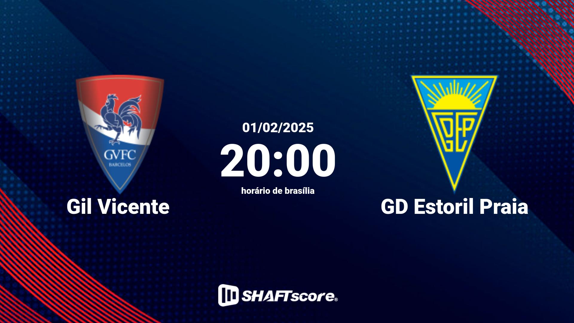 Estatísticas do jogo Gil Vicente vs GD Estoril Praia 01.02 20:00