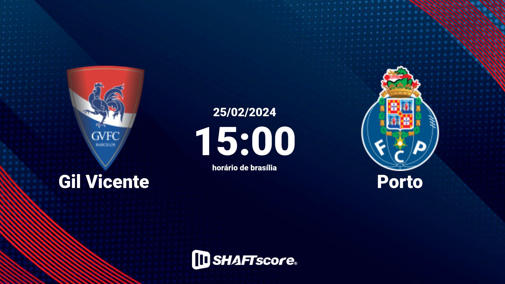 Estatísticas do jogo Gil Vicente vs Porto 25.02 15:00