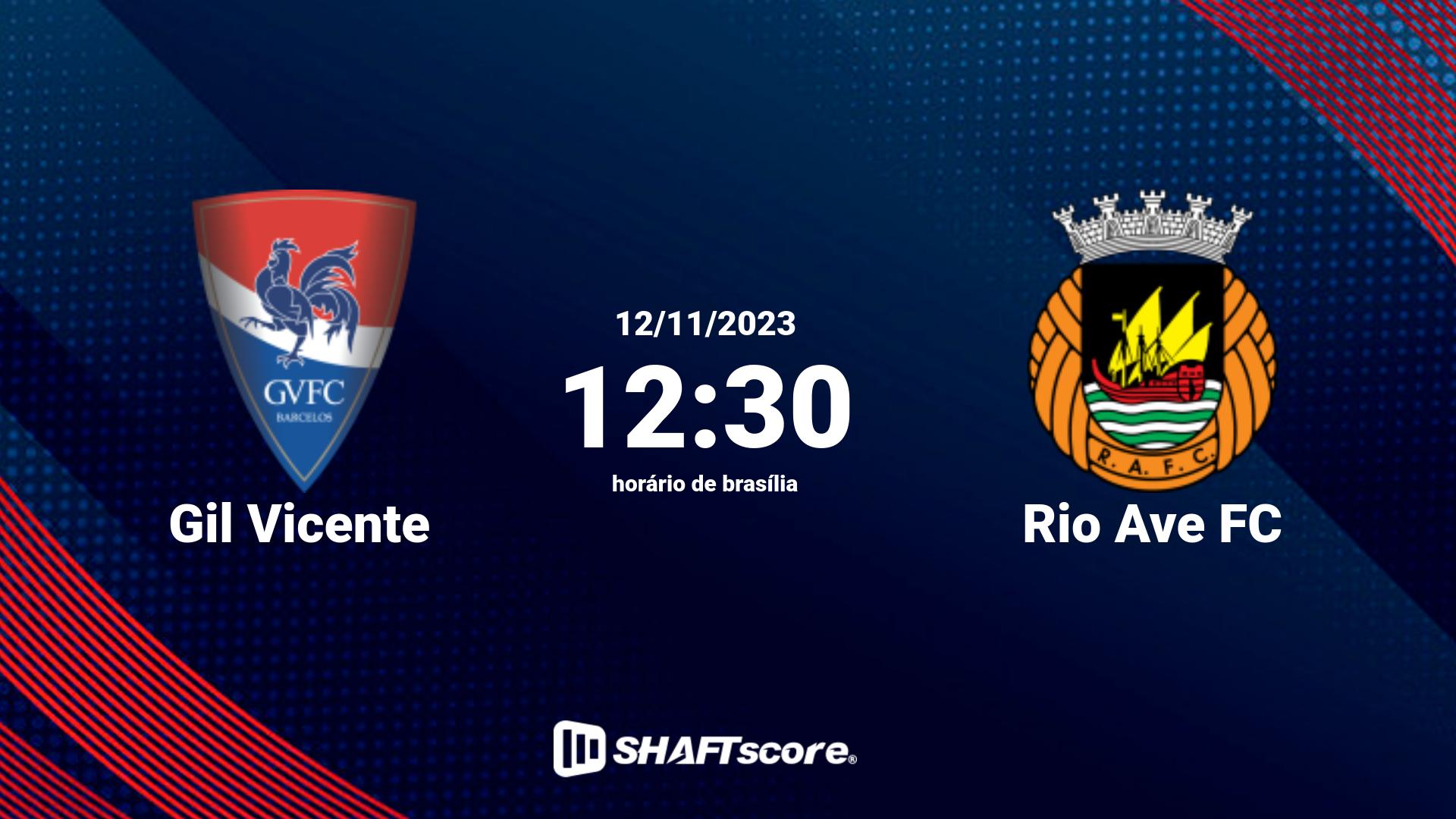 Estatísticas do jogo Gil Vicente vs Rio Ave FC 12.11 12:30