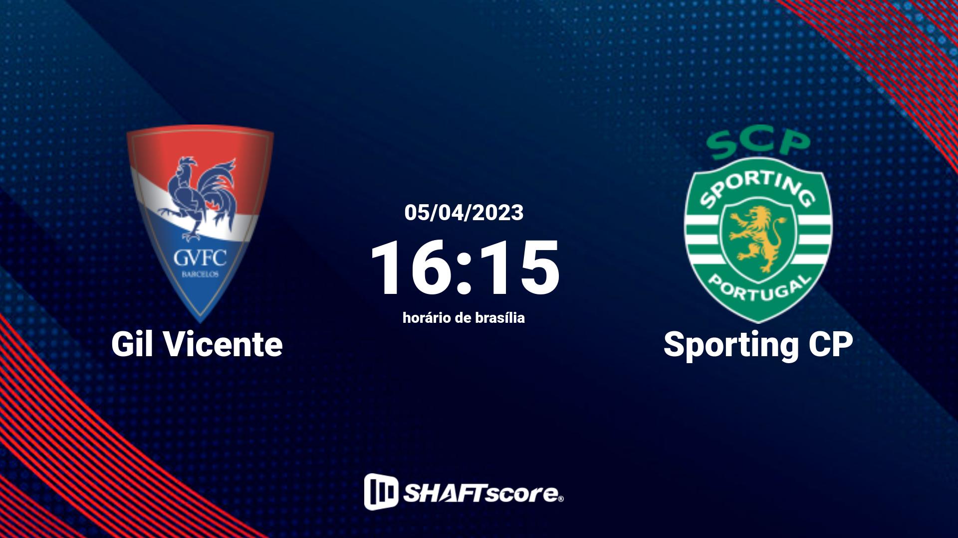 Estatísticas do jogo Gil Vicente vs Sporting CP 05.04 16:15