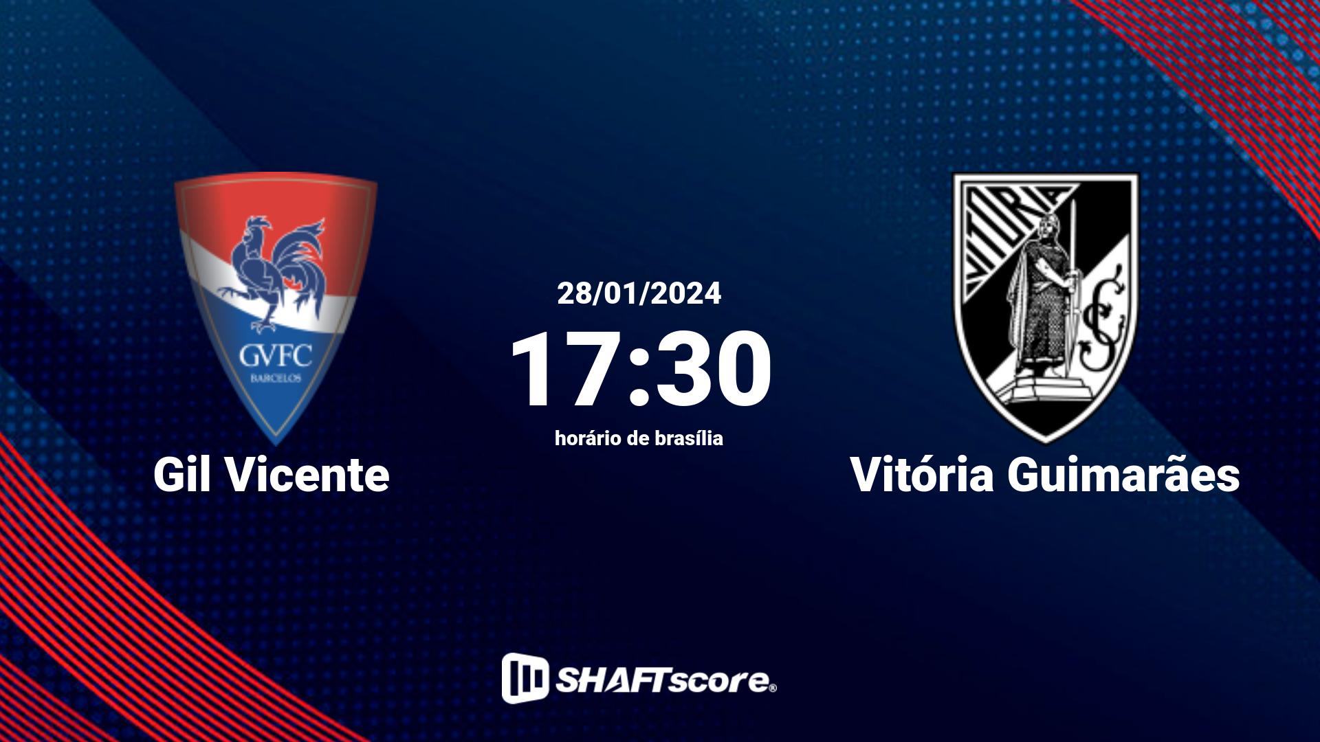 Estatísticas do jogo Gil Vicente vs Vitória Guimarães 28.01 17:30