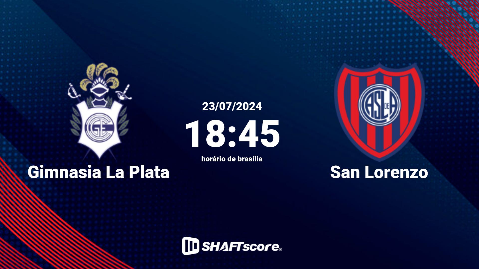 Estatísticas do jogo Gimnasia La Plata vs San Lorenzo 23.07 18:45