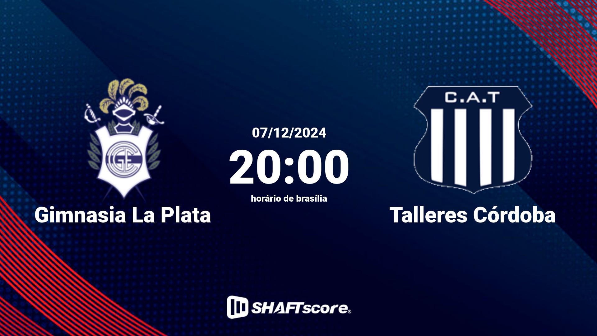 Estatísticas do jogo Gimnasia La Plata vs Talleres Córdoba 07.12 20:00