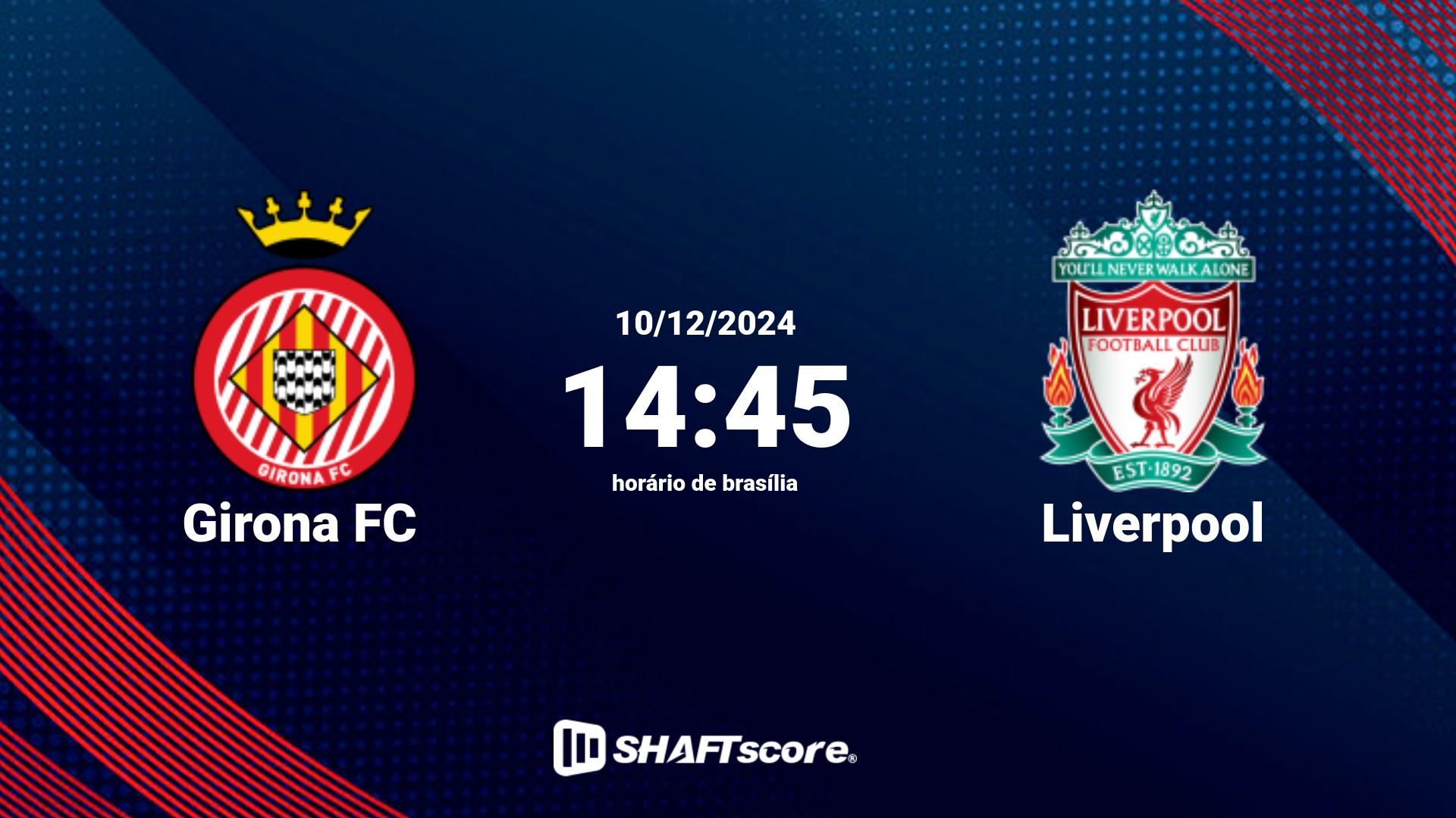 Estatísticas do jogo Girona FC vs Liverpool 10.12 14:45